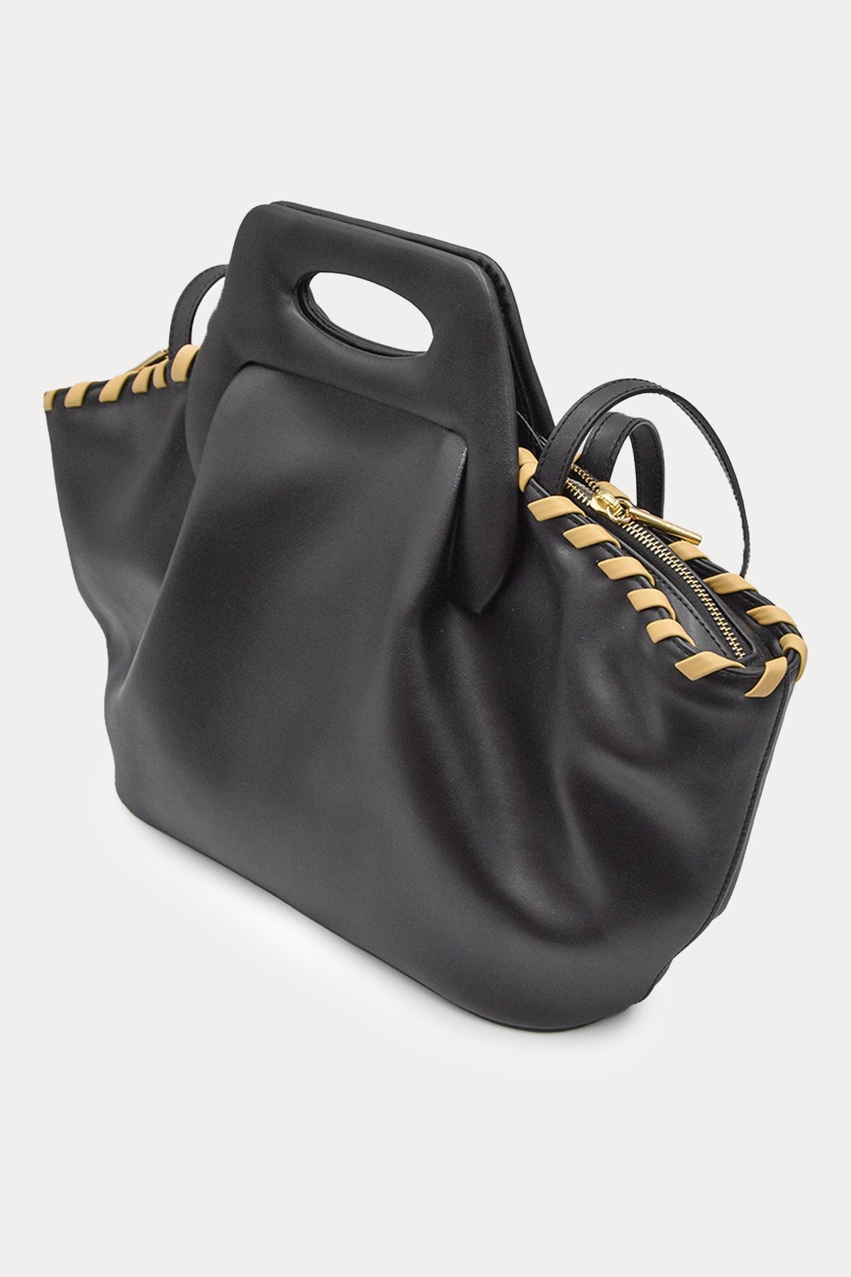 Themoire Örgü Detaylı Shopping Bag Çanta