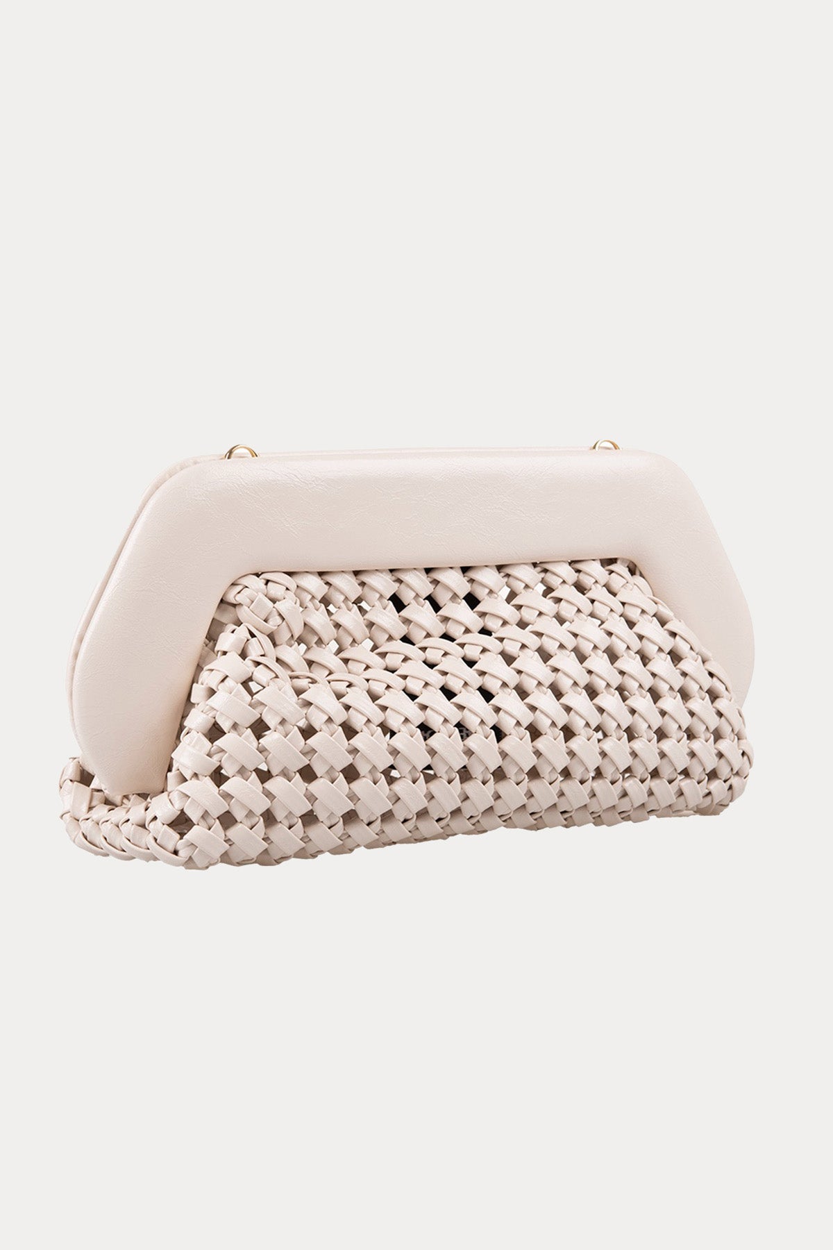 Themoire Örgü Deri Omuz Çantası