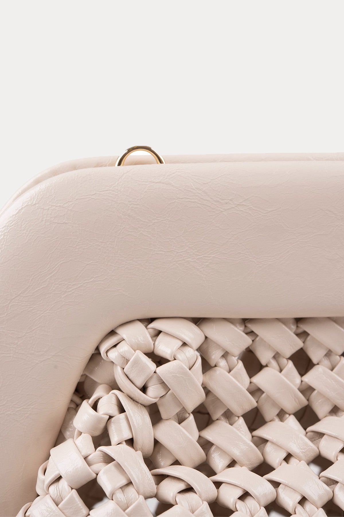 Themoire Örgü Deri Omuz Çantası