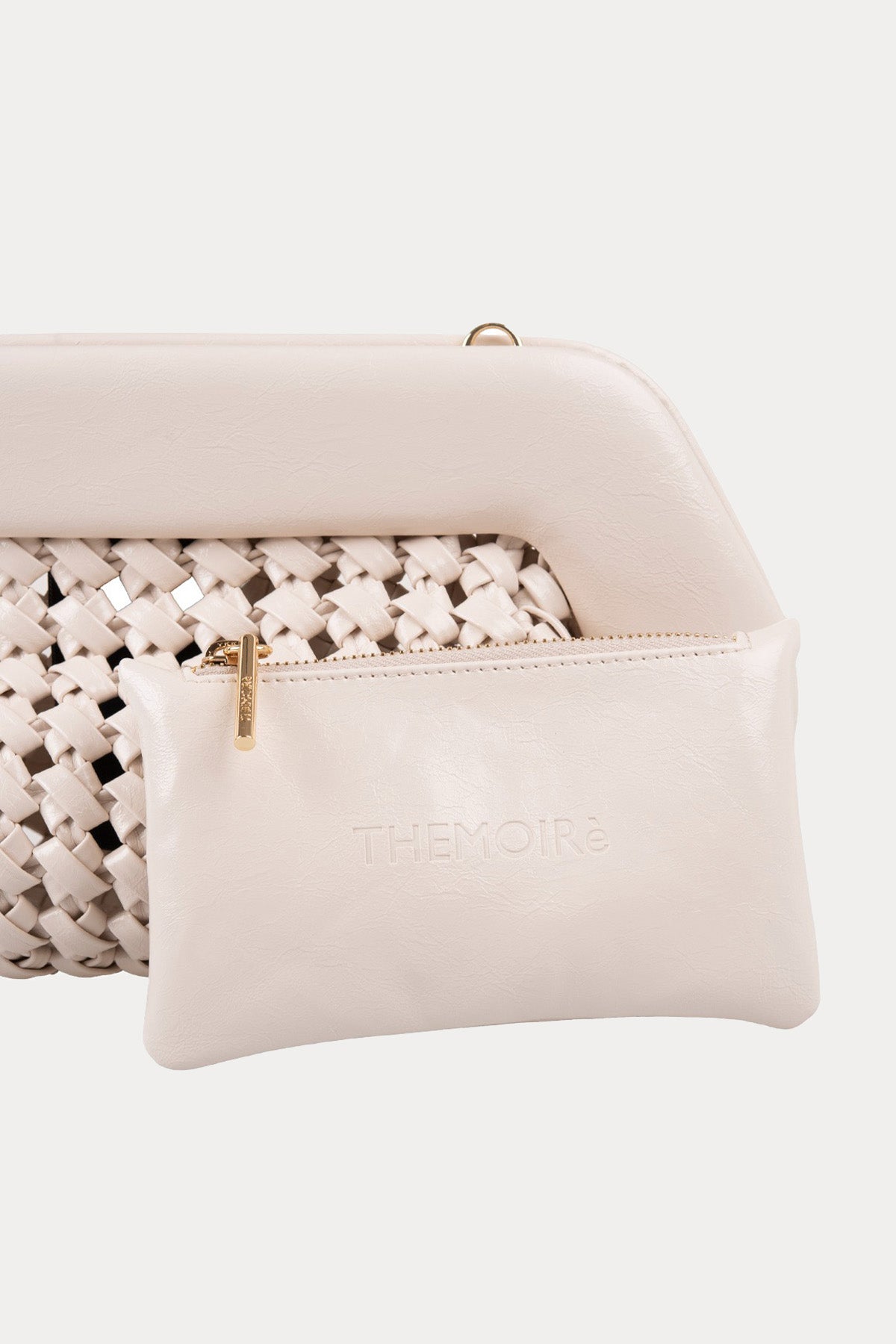 Themoire Örgü Deri Omuz Çantası