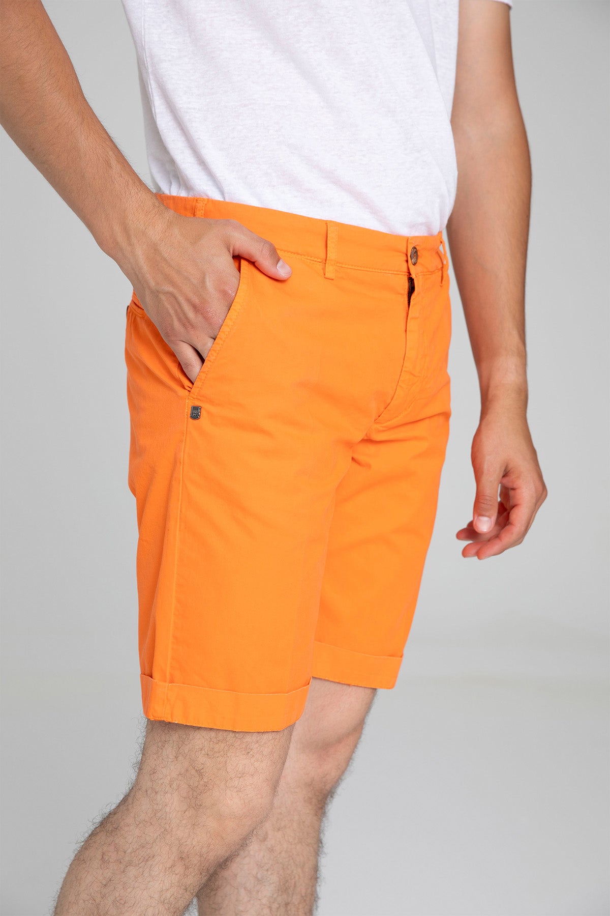 40 Weft Sergentbe Yandan Cepli Şort