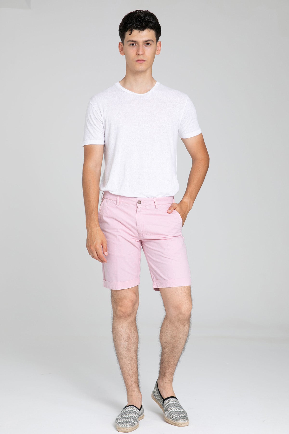 40 Weft Sergentbe Yandan Cepli Şort