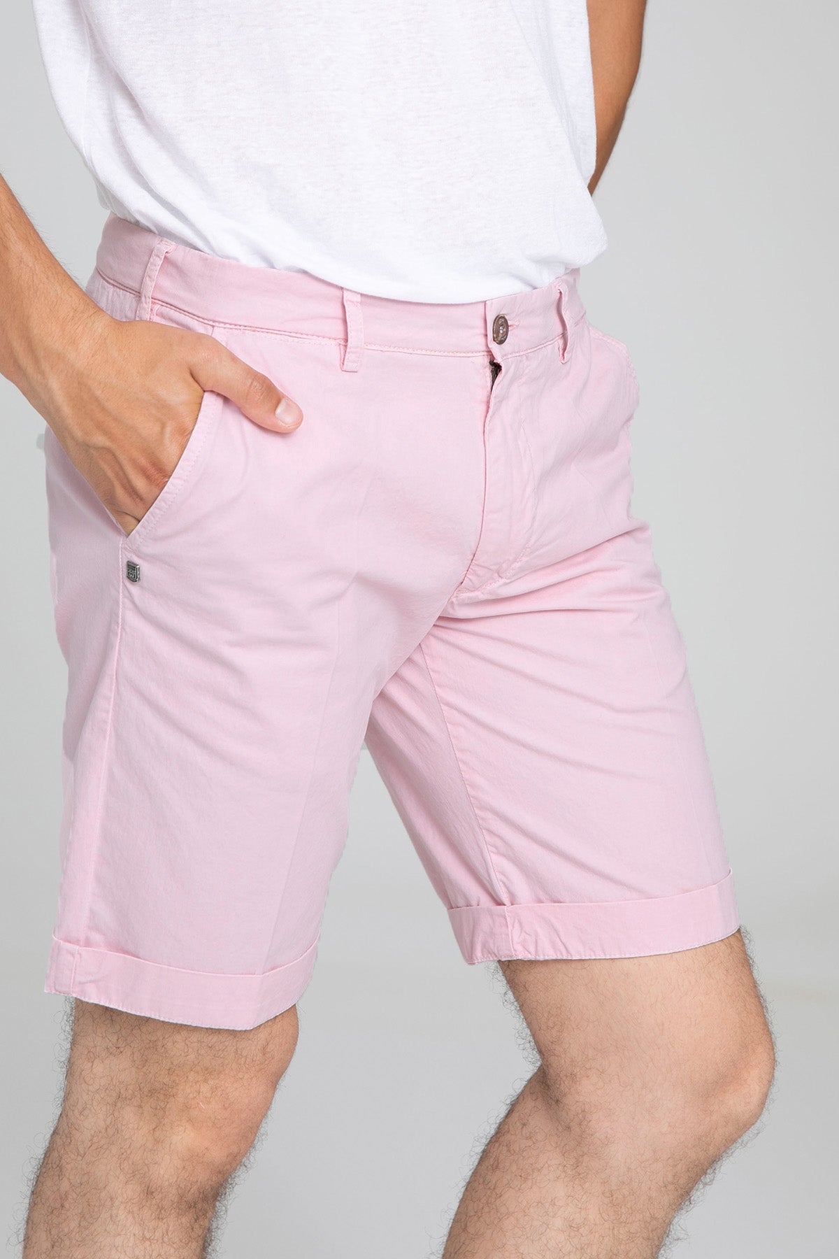 40 Weft Sergentbe Yandan Cepli Şort