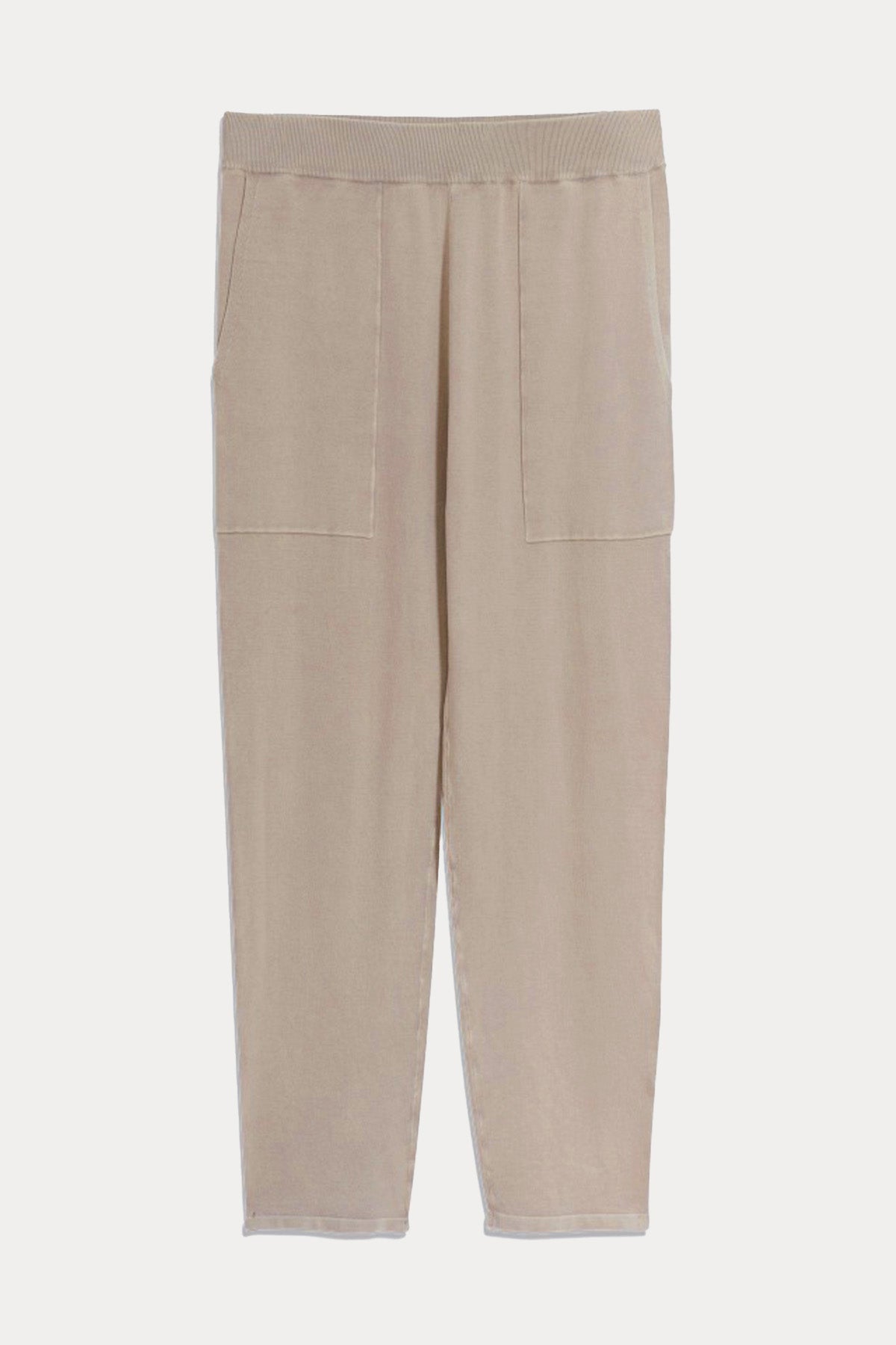 Majestic Beli Lastikli İnce Örgü Streç Eşofman Altı