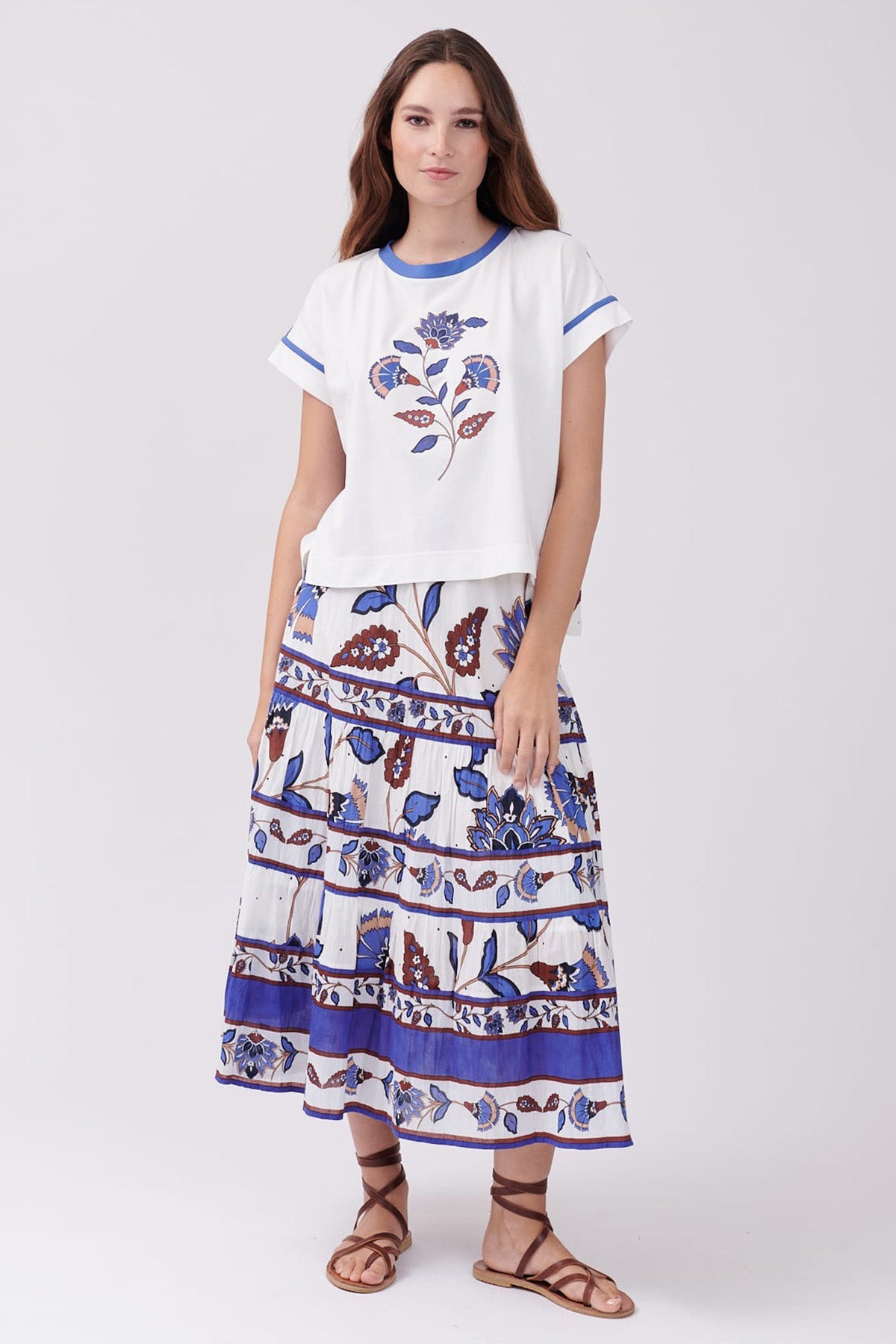 Rene Derhy Yuvarlak Yaka Etnik Desenli T-shirt