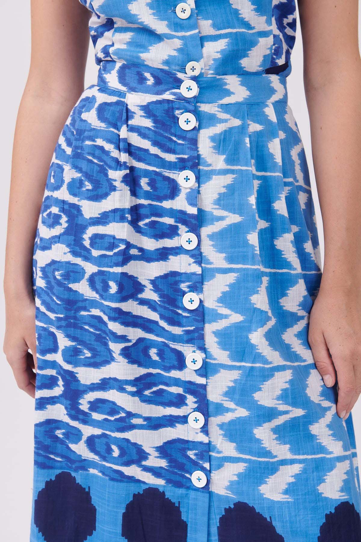 Rene Derhy Desenli Midi Etek