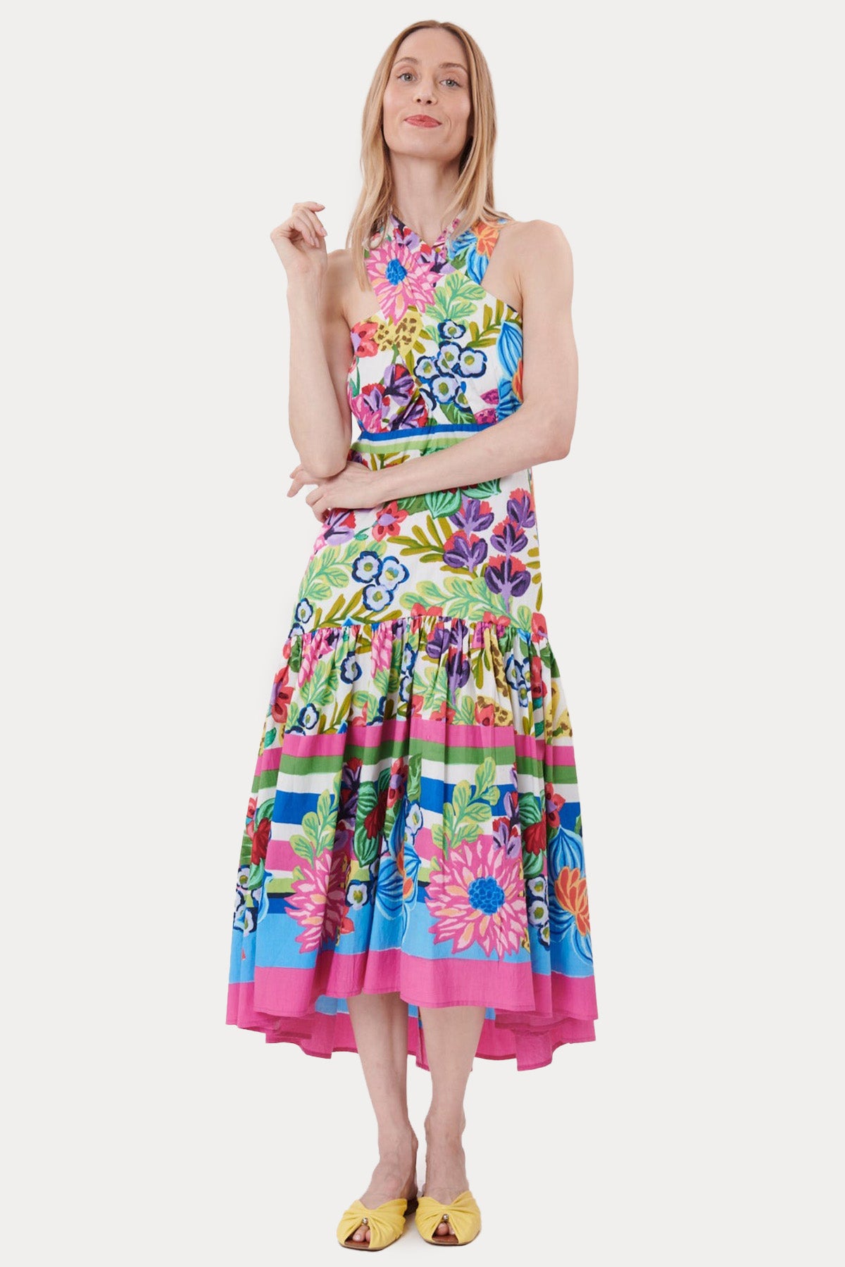 Rene Derhy Çiçek Desenli Midi Elbise