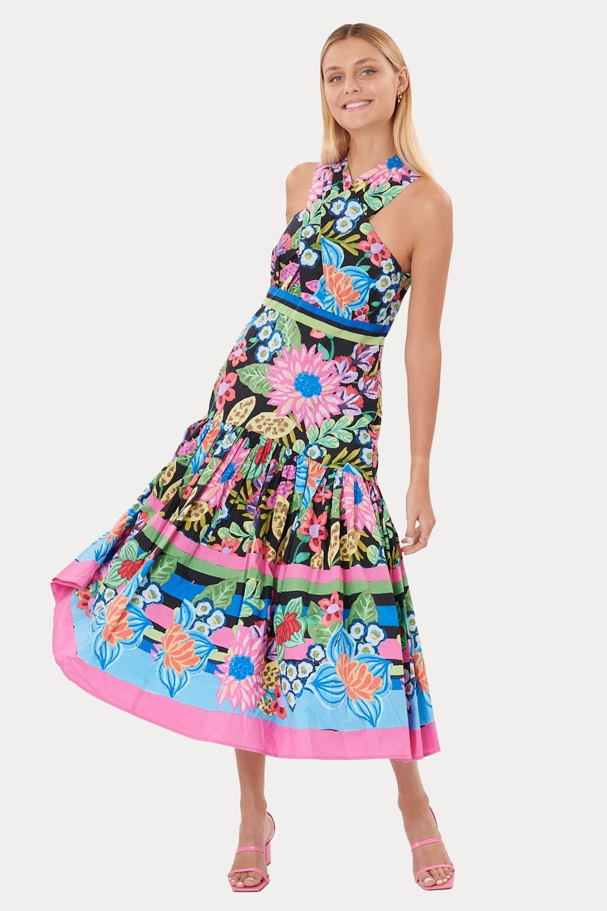 Rene Derhy Çiçek Desenli Midi Elbise