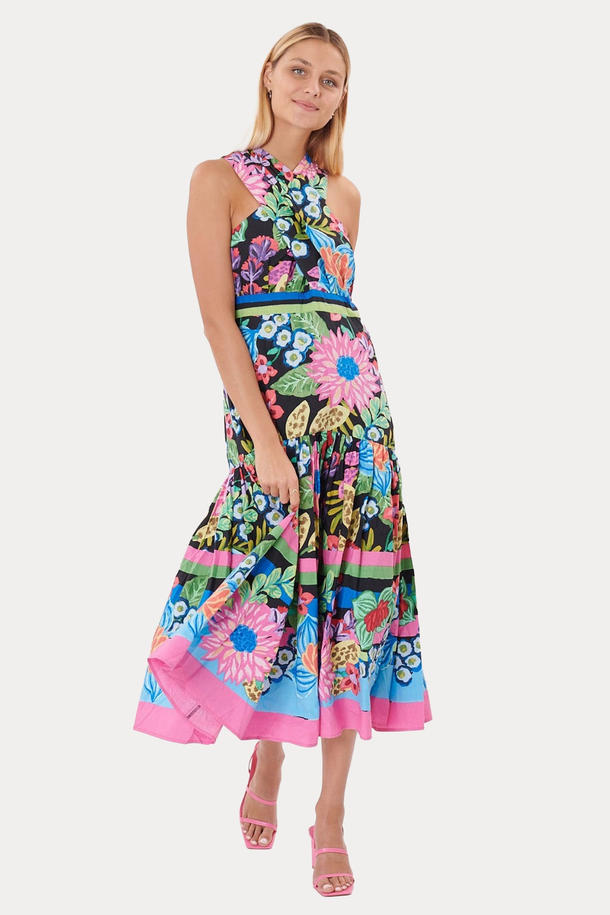 Rene Derhy Çiçek Desenli Midi Elbise