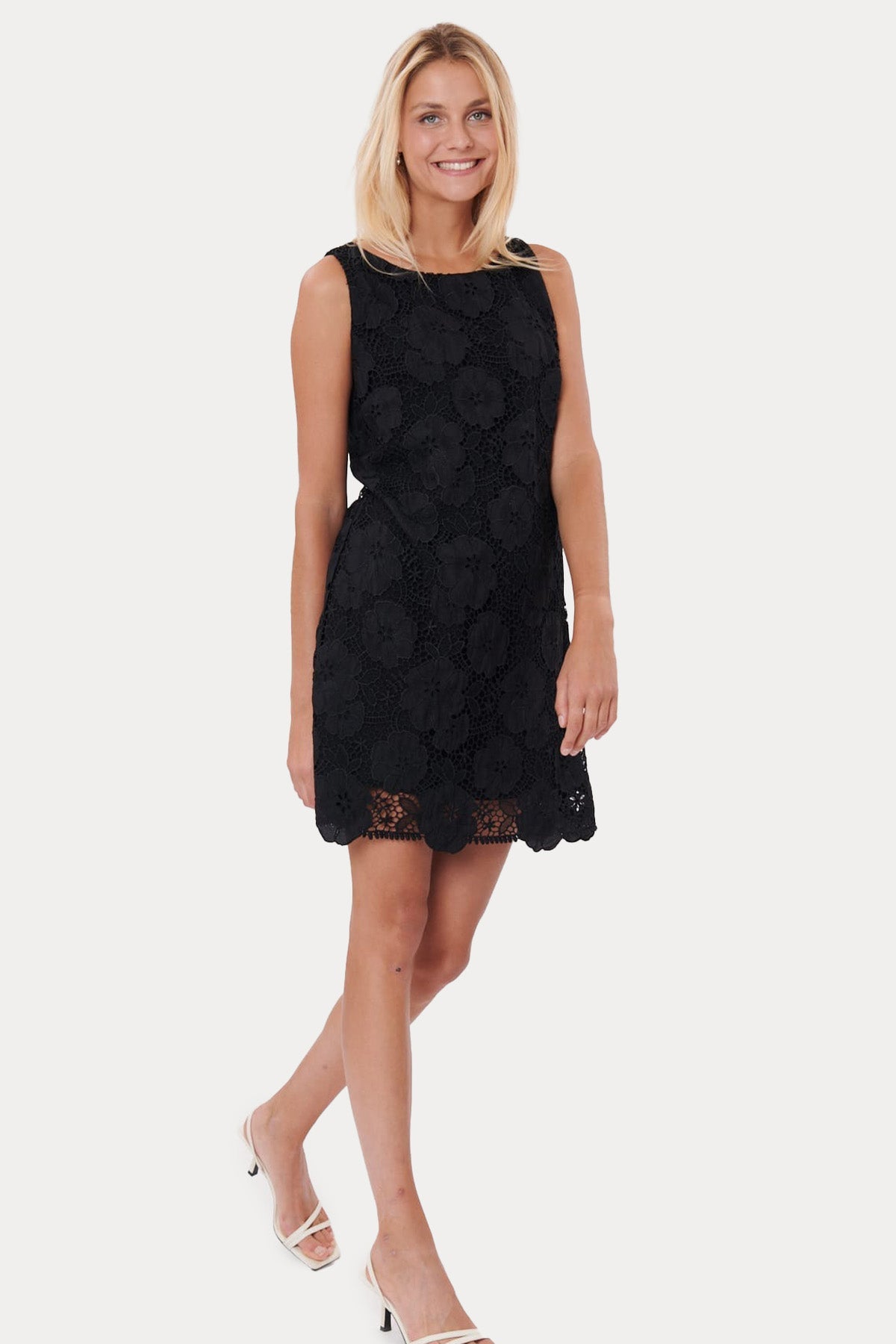 Rene Derhy Yuvarlak Yaka Fisto Mini Elbise