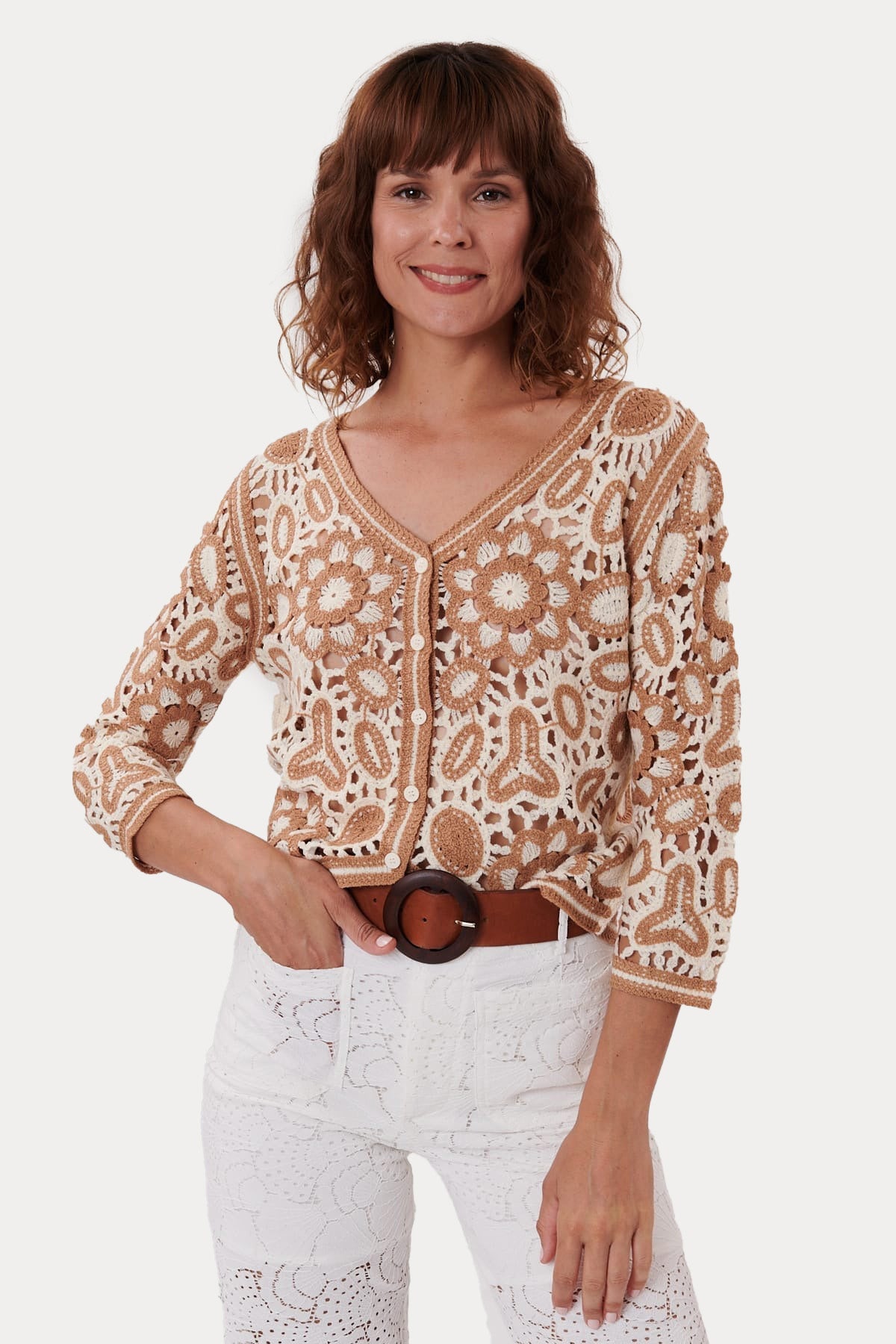 Rene Derhy Dantel Nakış Örgü Triko Ceket