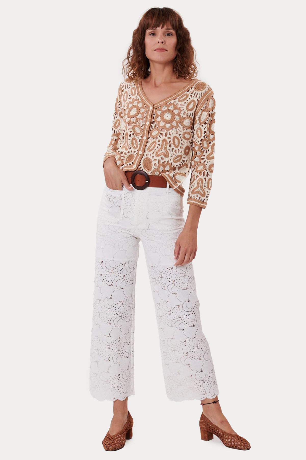 Rene Derhy Dantel Nakış Örgü Triko Ceket