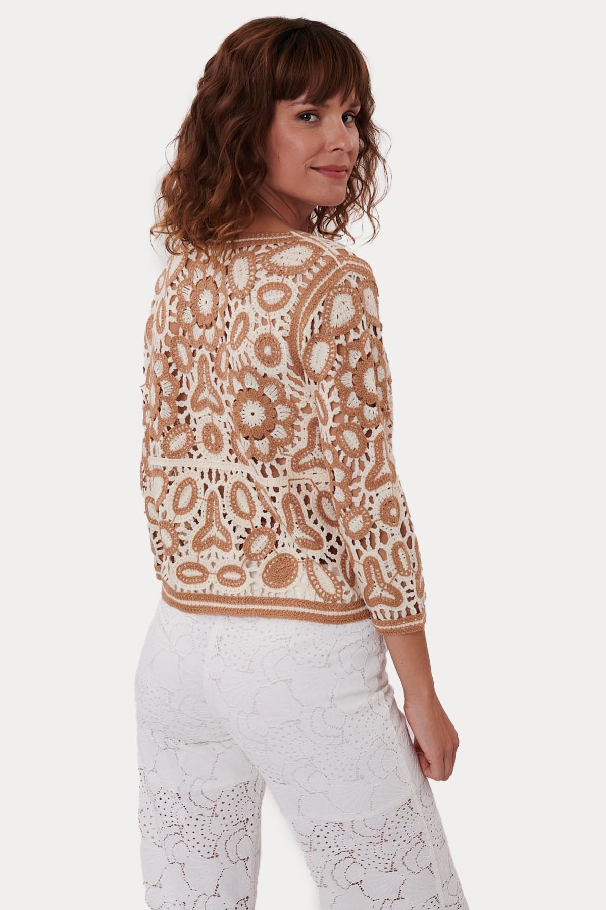 Rene Derhy Dantel Nakış Örgü Triko Ceket