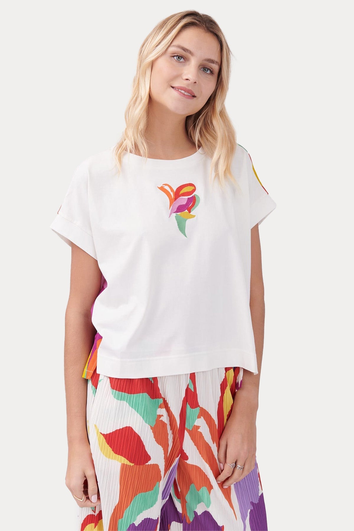 Rene Derhy Yuvarlak Yaka Desenli T-shirt