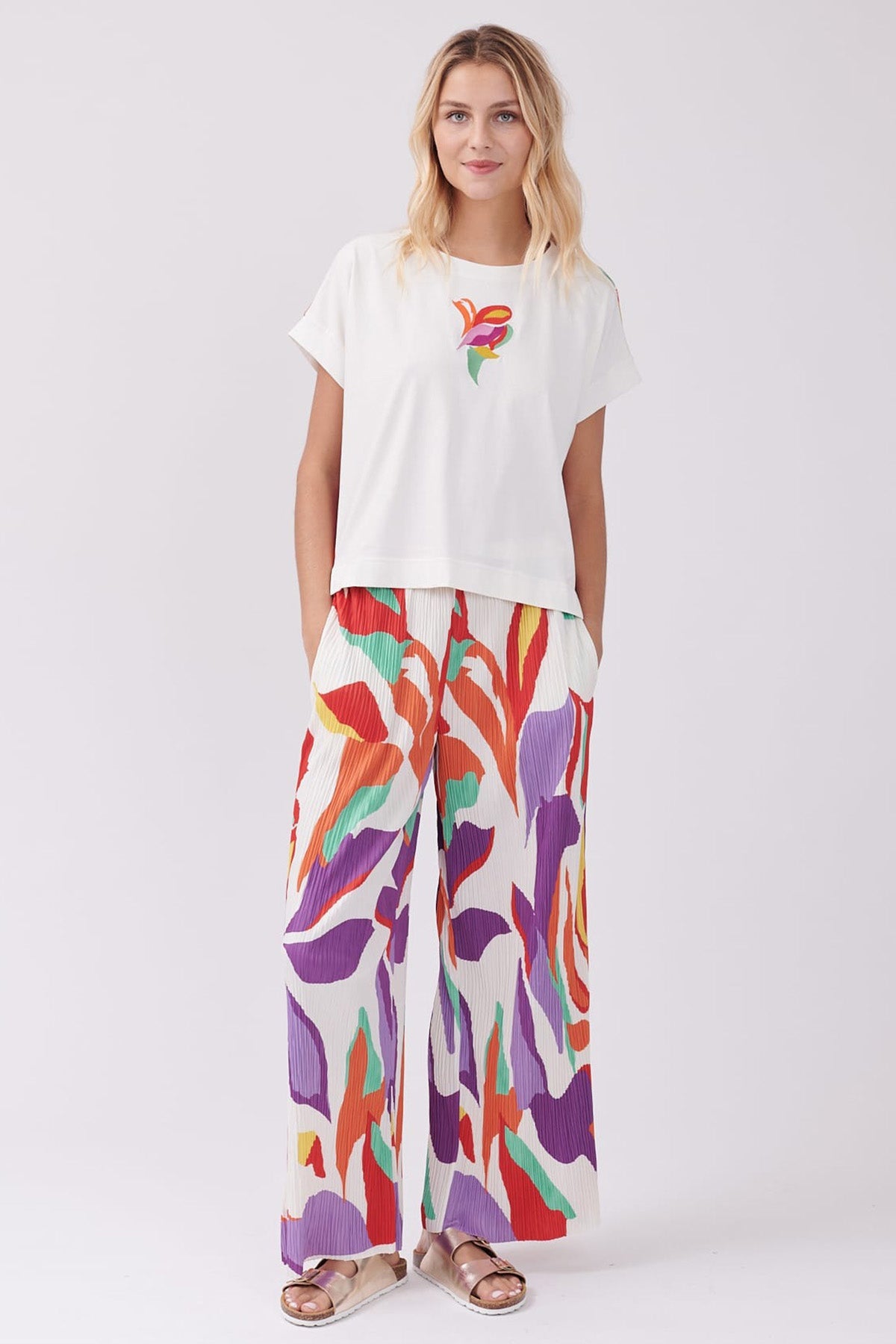 Rene Derhy Yuvarlak Yaka Desenli T-shirt