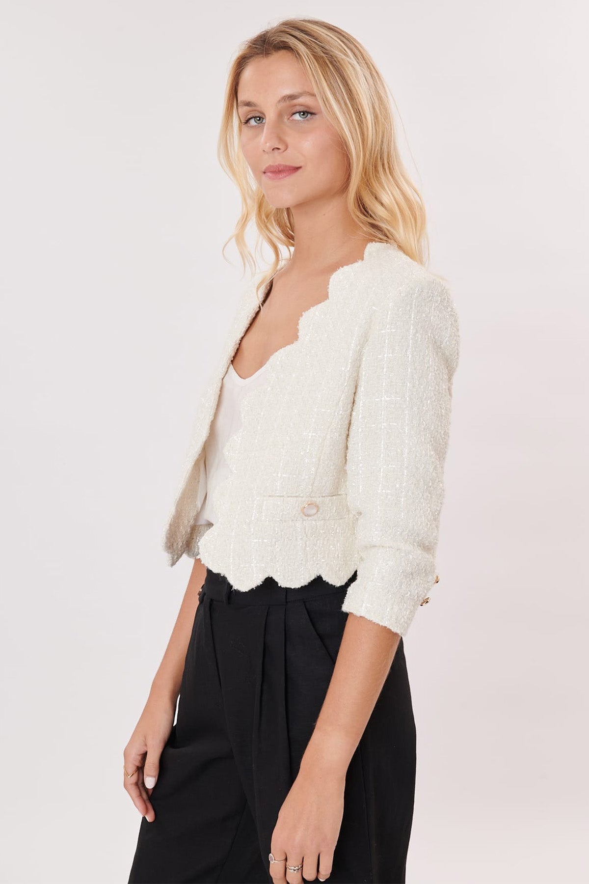 Rene Derhy Crop Blazer Ceket-Ceket-Libas