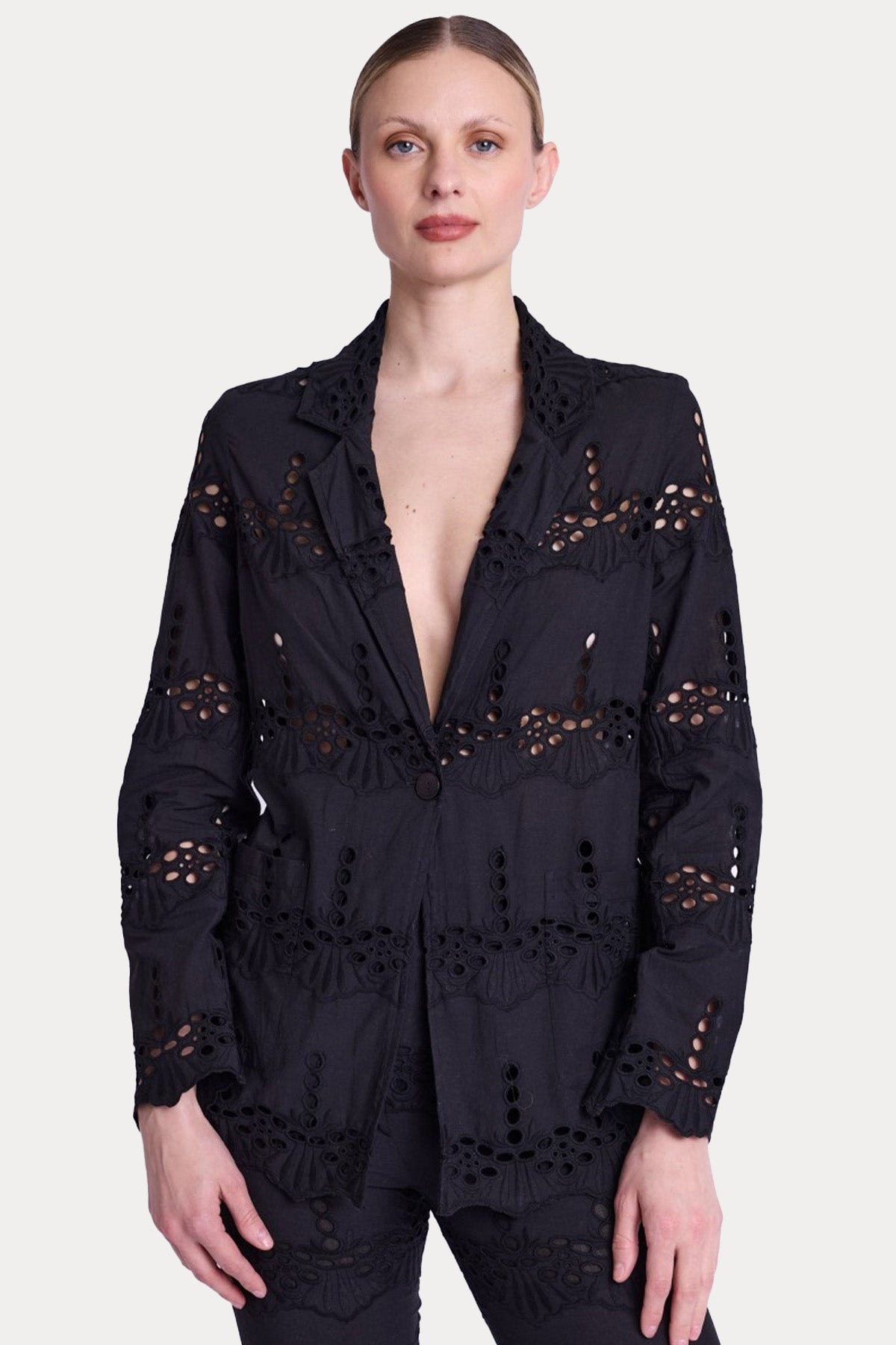 Berenice Vizena Dantel Nakışlı Blazer Ceket