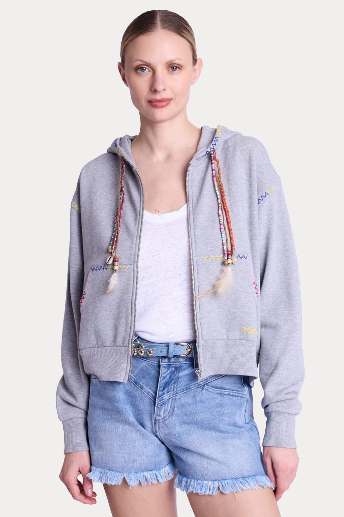 Berenice Diego Kanat Desenli Kapüşonlu Sweatshirt Ceket-Ceket-Libas