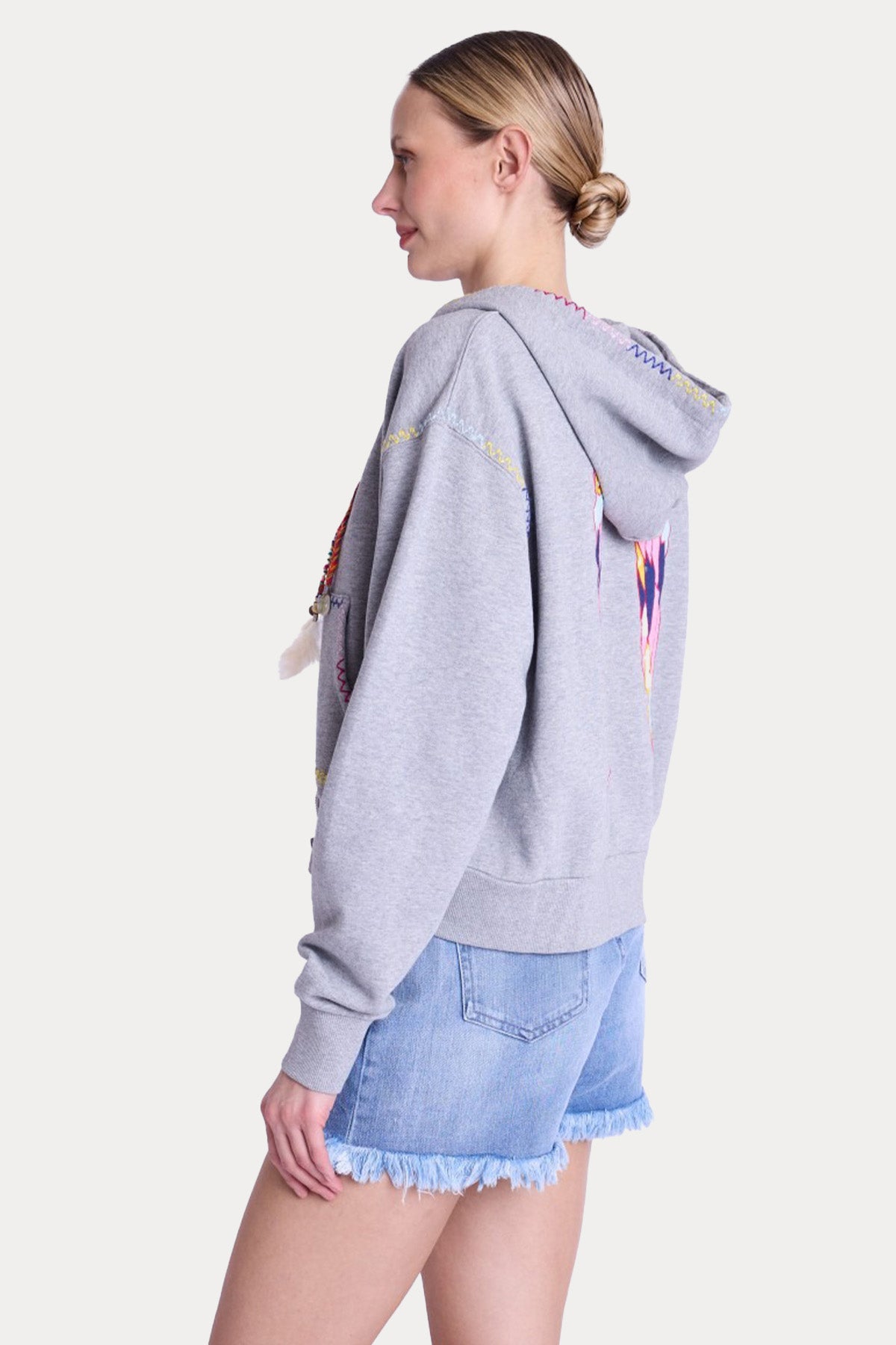 Berenice Diego Kanat Desenli Kapüşonlu Sweatshirt Ceket-Ceket-Libas