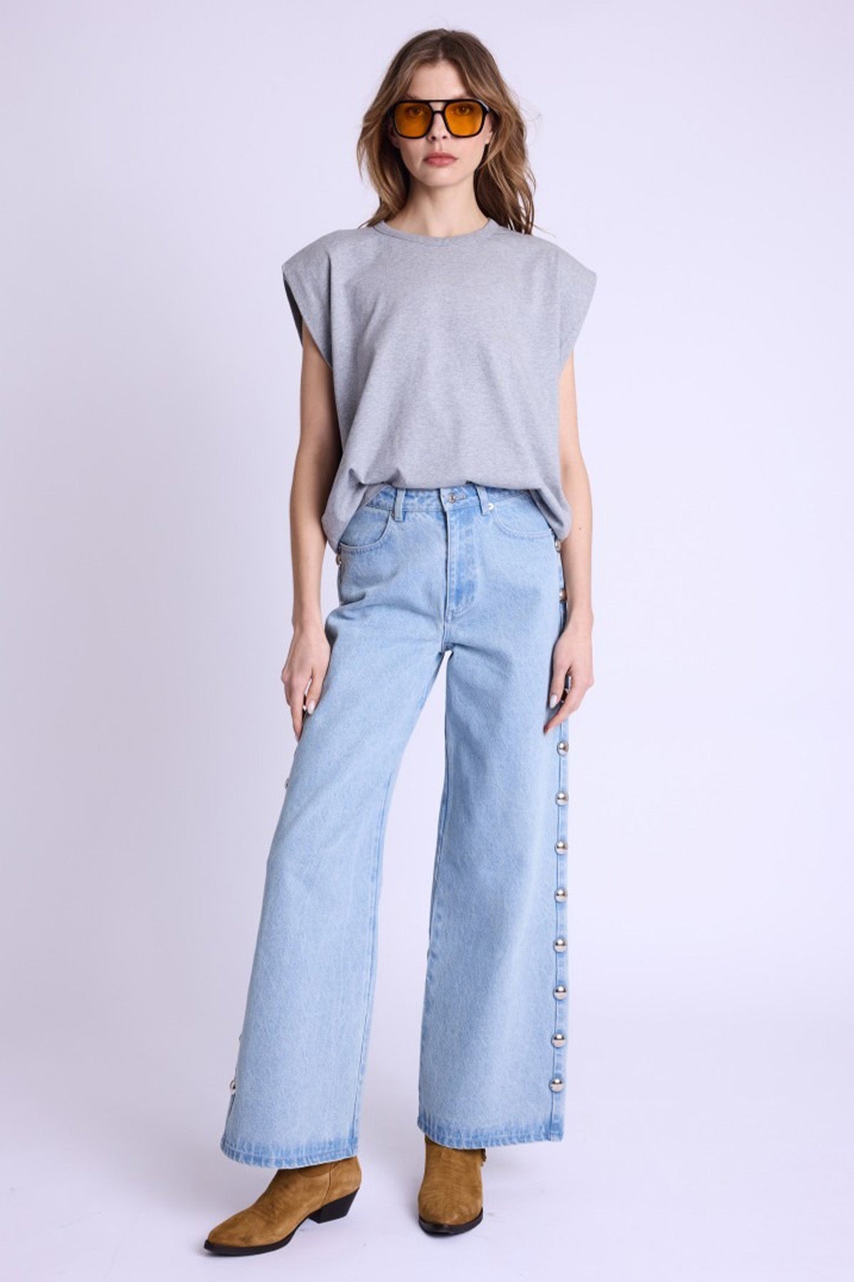 Berenice Erza Renkli Nakış Kanat Desenli Geniş Kesim T-shirt