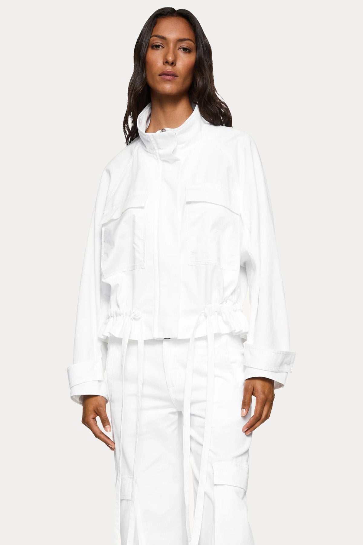 Dondup Dik Yaka Büzgü Detaylı Geniş Kesim Ceket