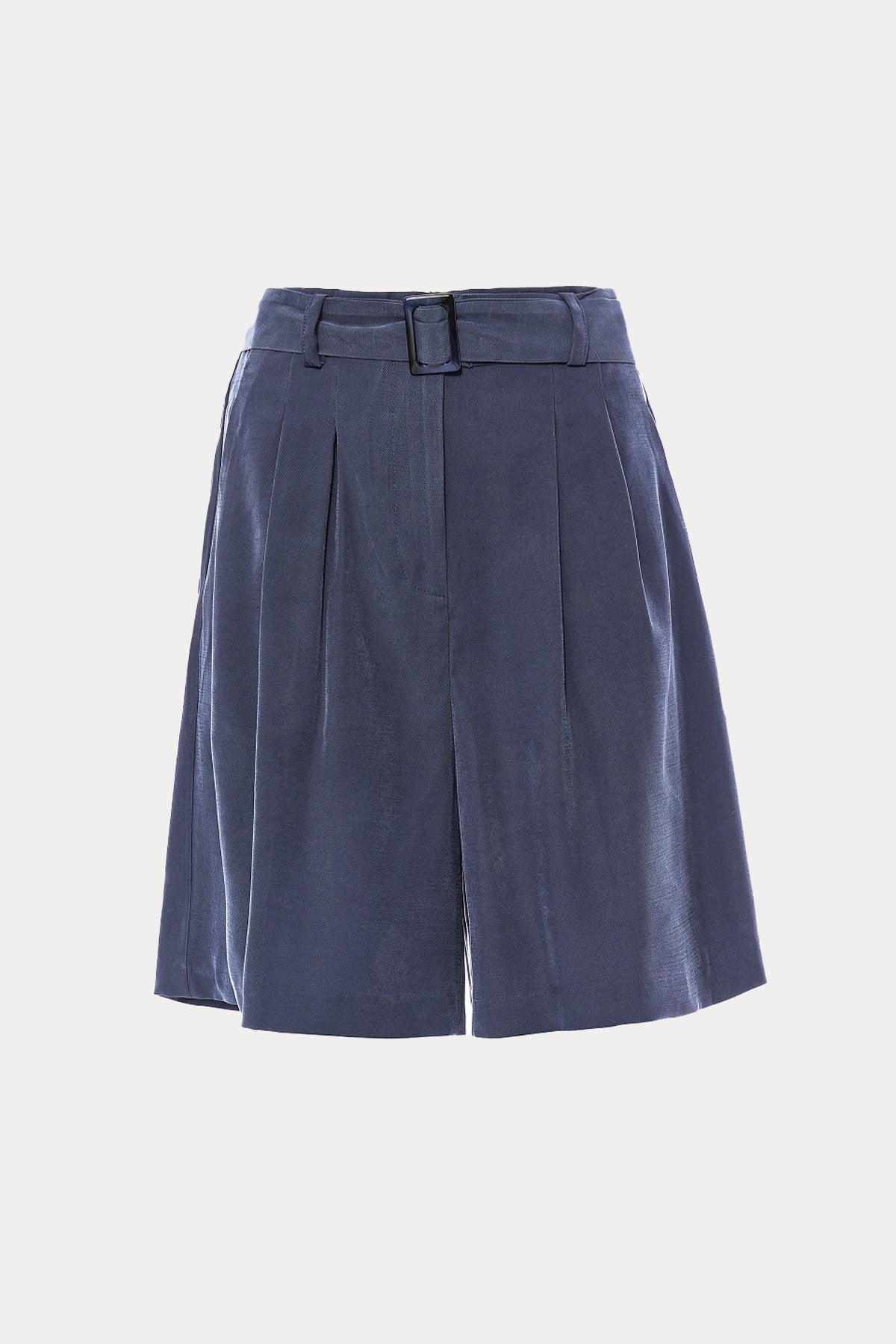 Bsb Pileli Yüksek Bel Kemerli Şort