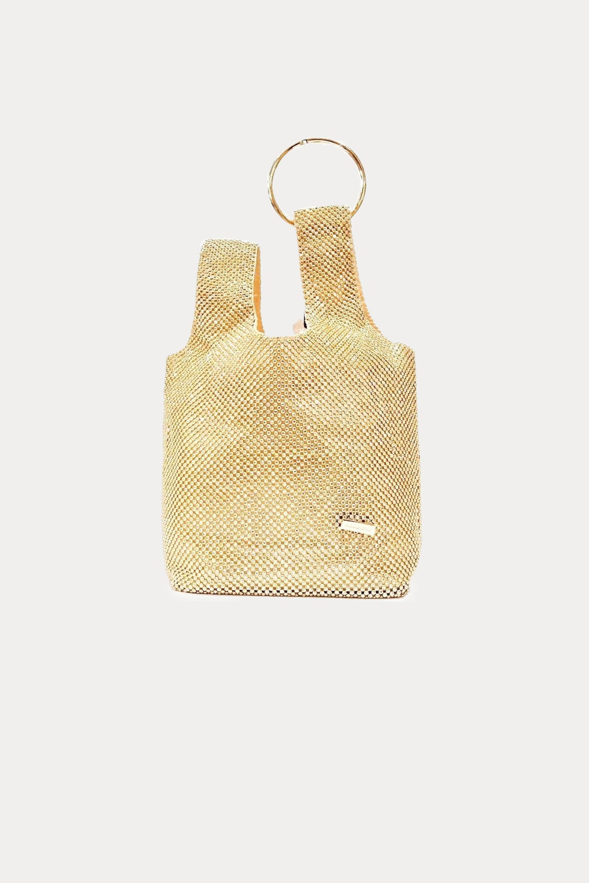 Albano Parlak Taş Aksesuarlı Mini El Çantası