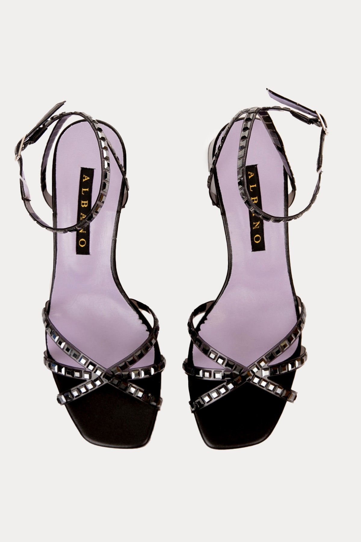 Albano Parlak Taşlı Küt Burun Deri Abiye Ayakkabı