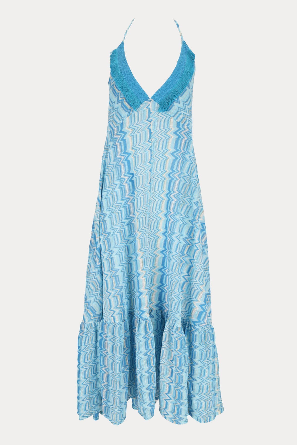 Pho Firenze Boyundan Bağlamalı Derin V Yaka Maxi Elbise