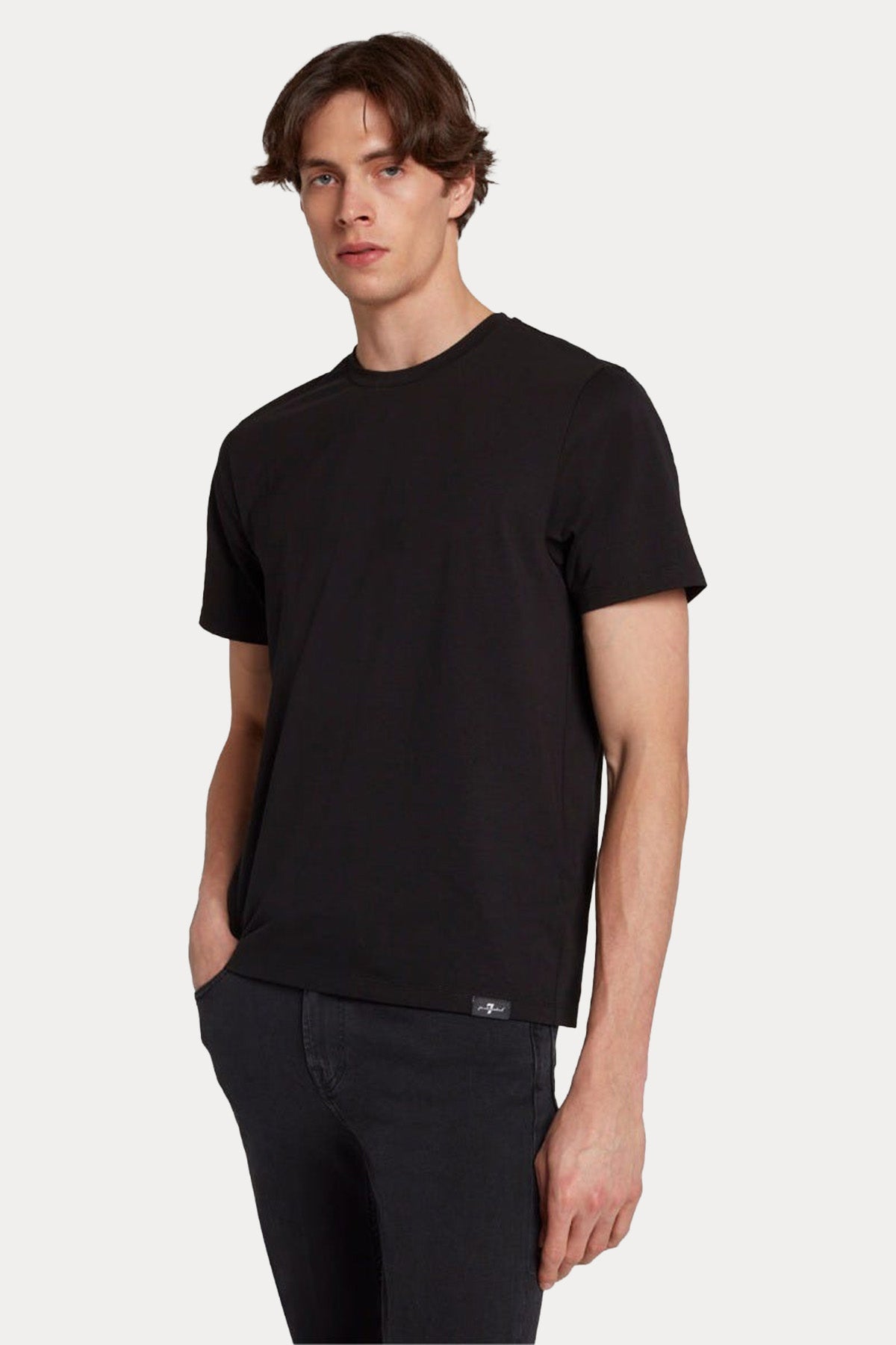 7 For All Mankind Yuvarlak Yaka Luxe Performance Streç T-shirt-T-shirt-Libas