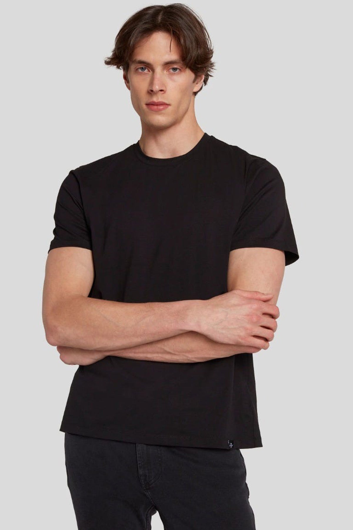7 For All Mankind Yuvarlak Yaka Luxe Performance Streç T-shirt-T-shirt-Libas