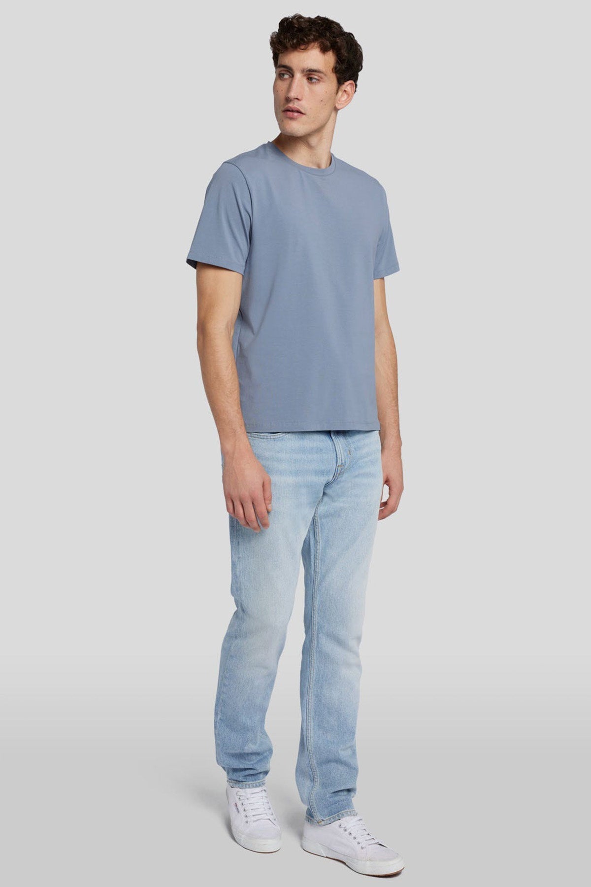 7 For All Mankind Yuvarlak Yaka Luxe Performance Streç T-shirt-T-shirt-Libas