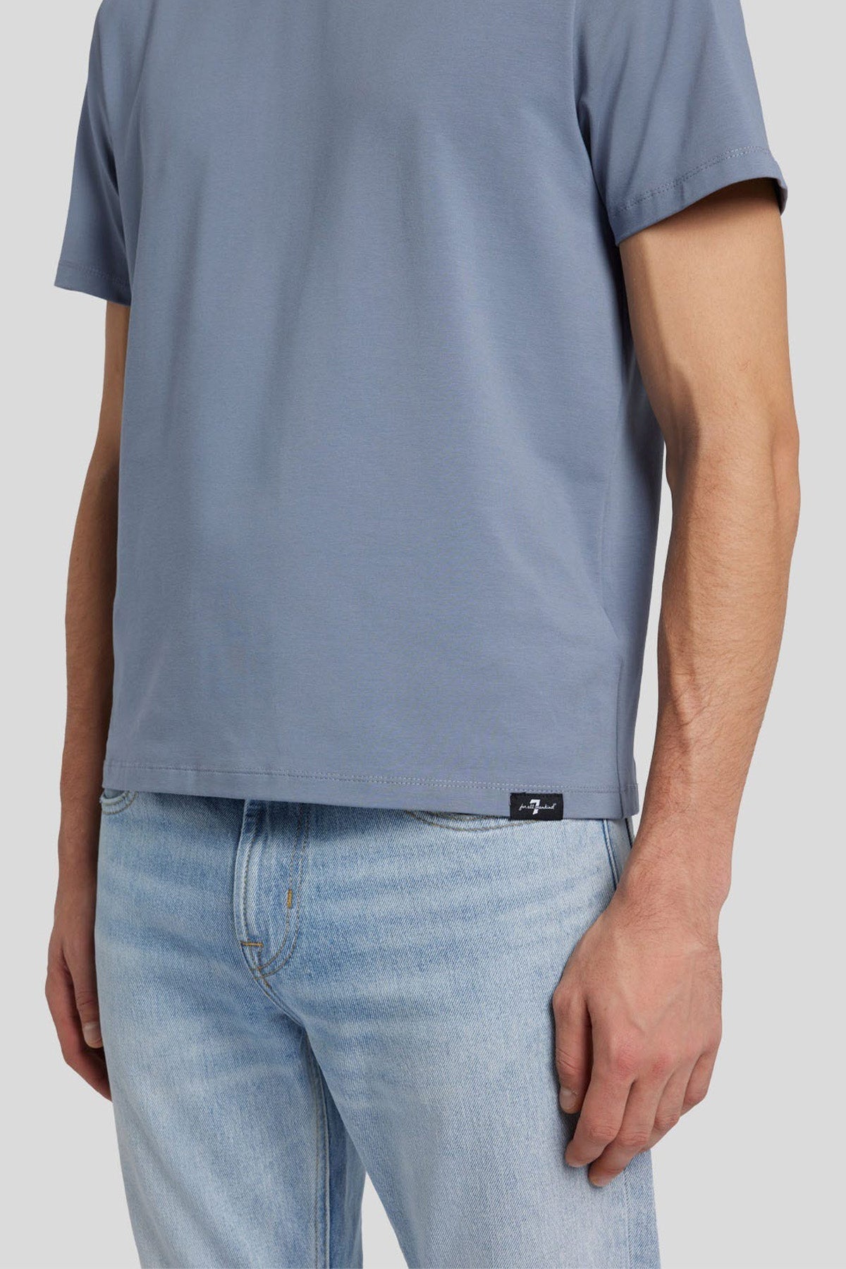 7 For All Mankind Yuvarlak Yaka Luxe Performance Streç T-shirt-T-shirt-Libas
