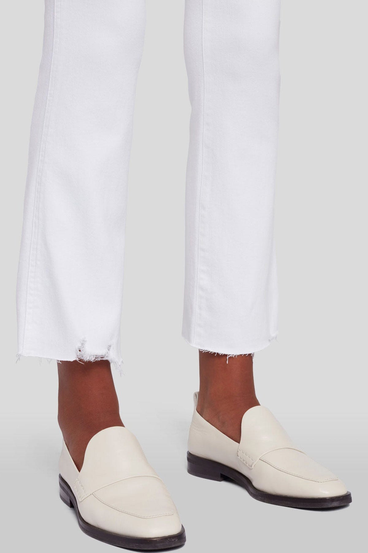 7 For All Mankind Slim Kick Yüksek Bel Doğal Kesim Crop Paça Jeans