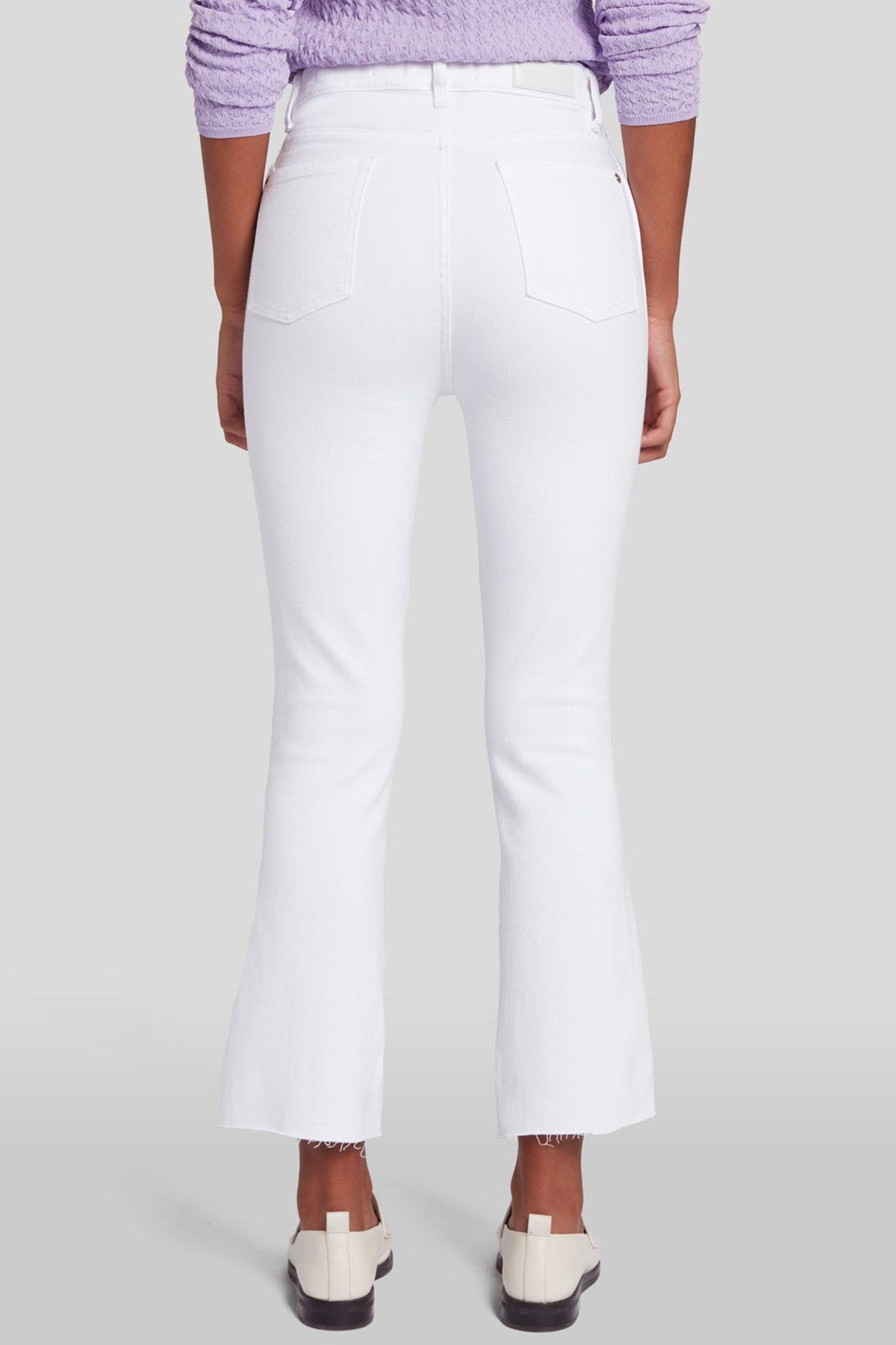 7 For All Mankind Slim Kick Yüksek Bel Doğal Kesim Crop Paça Jeans