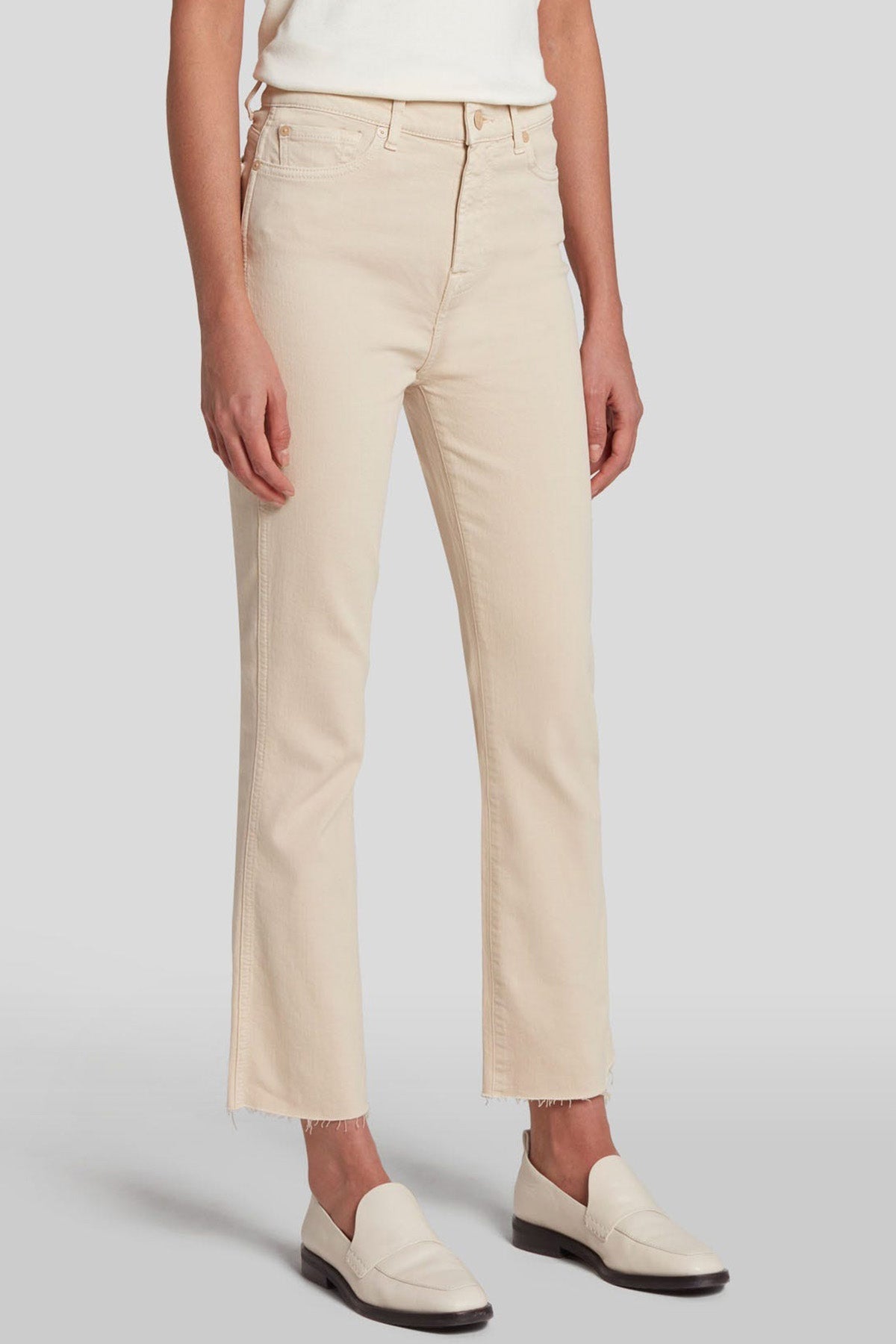 7 For All Mankind Yüksek Bel Doğal Kesim Crop Paça Jeans-Jeans-Libas