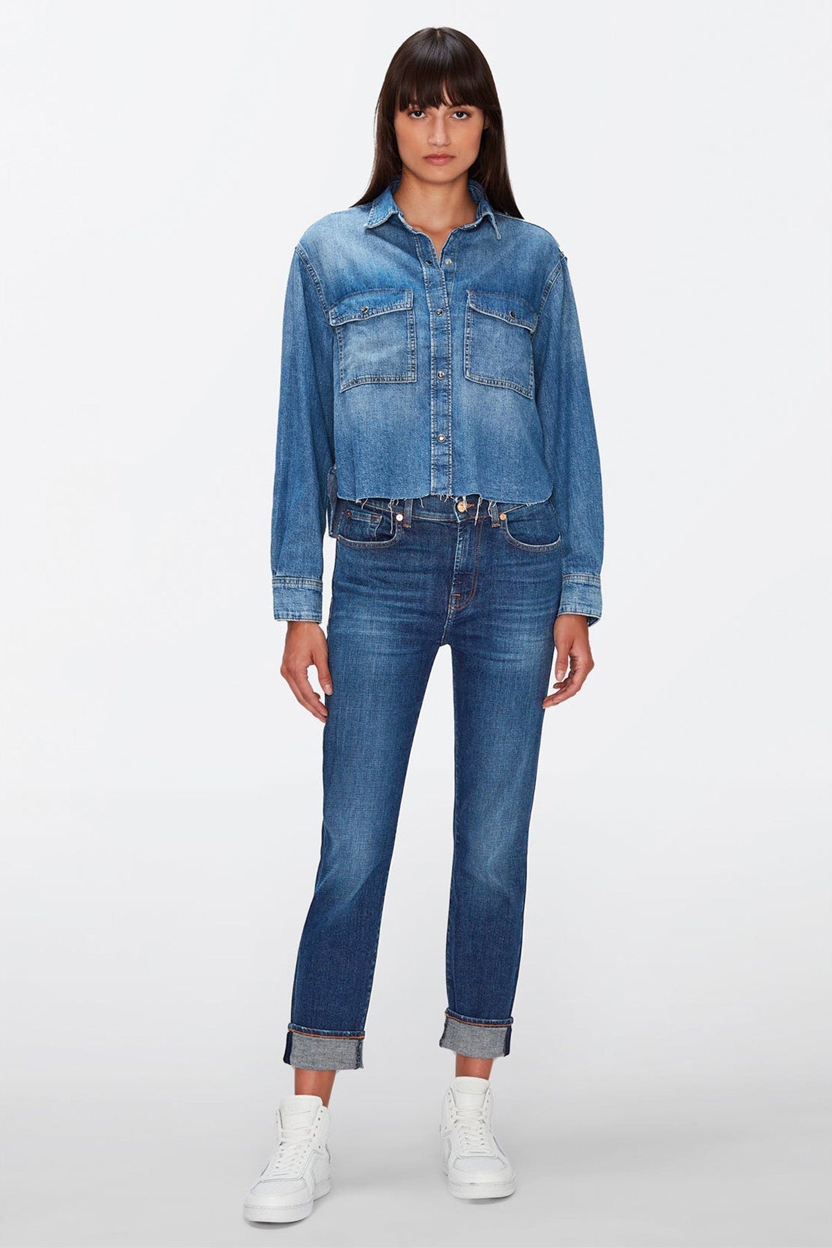 7 For All Mankind Relaxed Skinny Fit Yıkamalı Jeans-Jeans-Libas