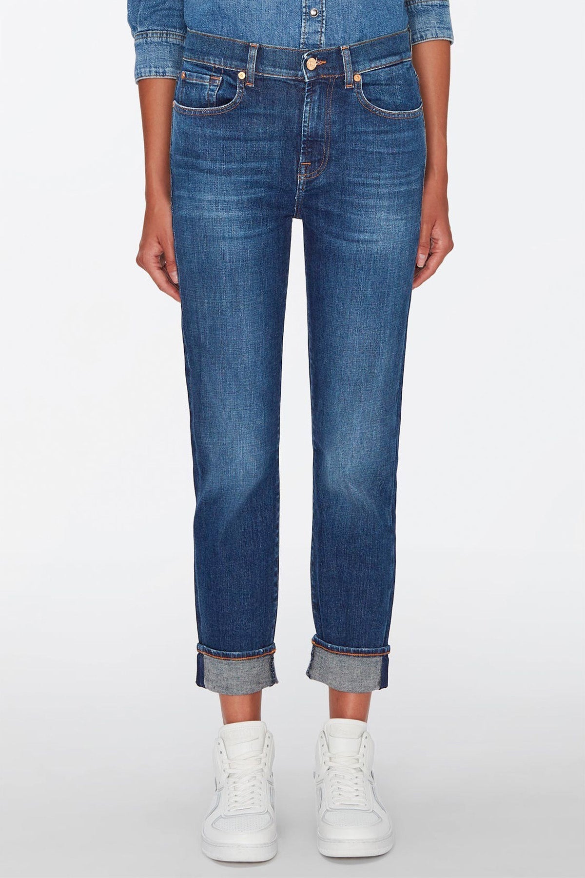 7 For All Mankind Relaxed Skinny Fit Yıkamalı Jeans