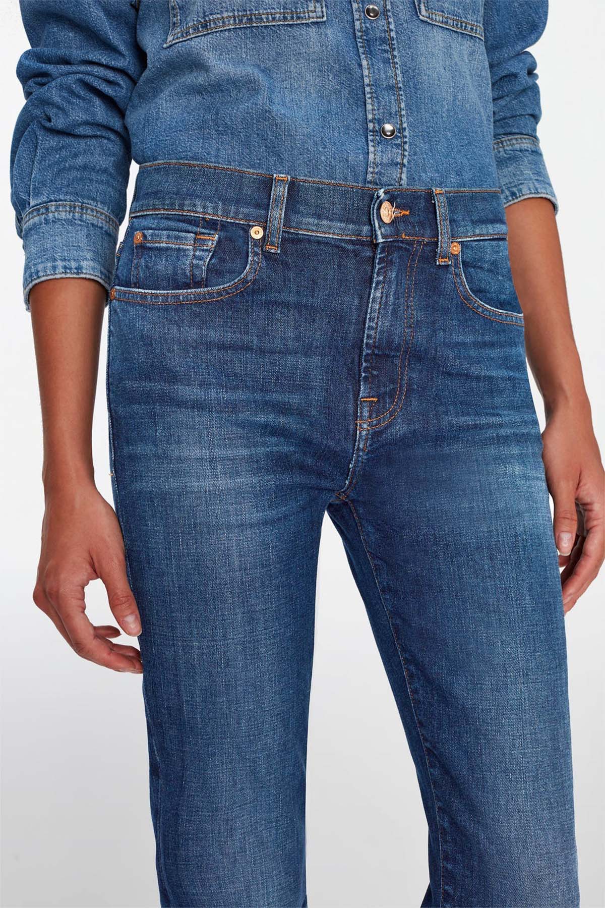 7 For All Mankind Relaxed Skinny Fit Yıkamalı Jeans-Jeans-Libas