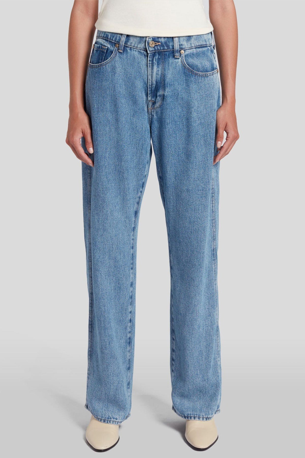 7 For All Mankind Valentine Tess Trouser Straight Fit Jeans-Jeans-Libas