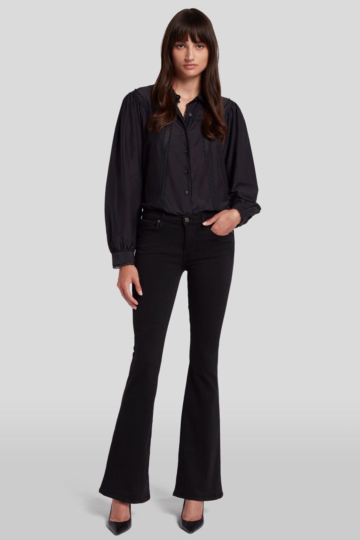 7 For All Mankind Hw Ali Slim Illusion Luxe Flare İspanyol Paça Jeans