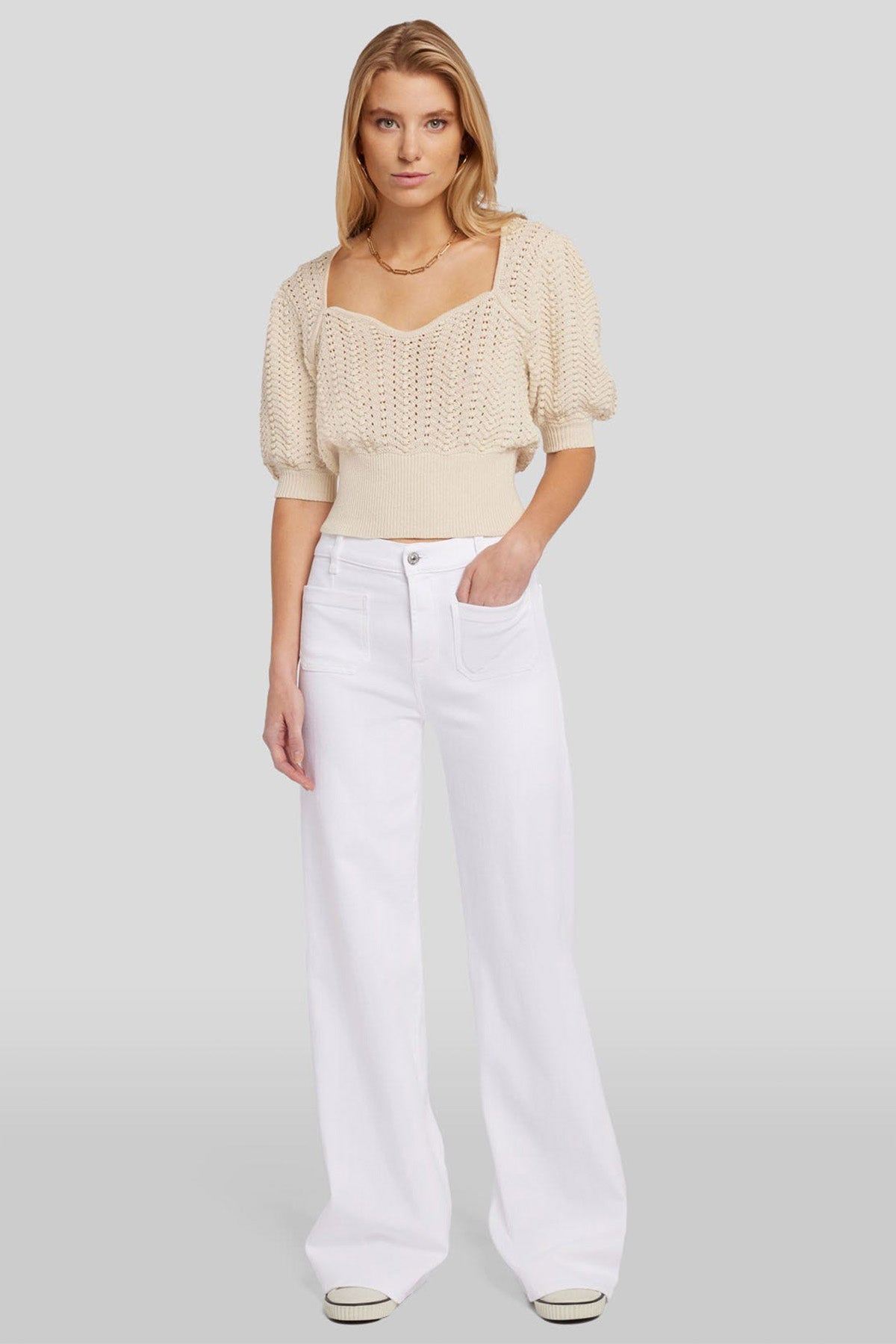 7 For All Mankind Lotta Yüksek Bel Geniş Paça Jeans