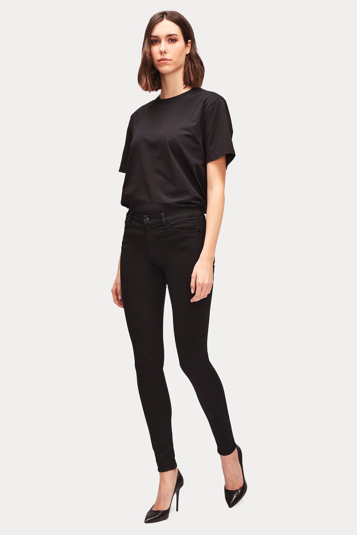 7 For All Mankind Rinsed Skinny Fit Streç Jeans