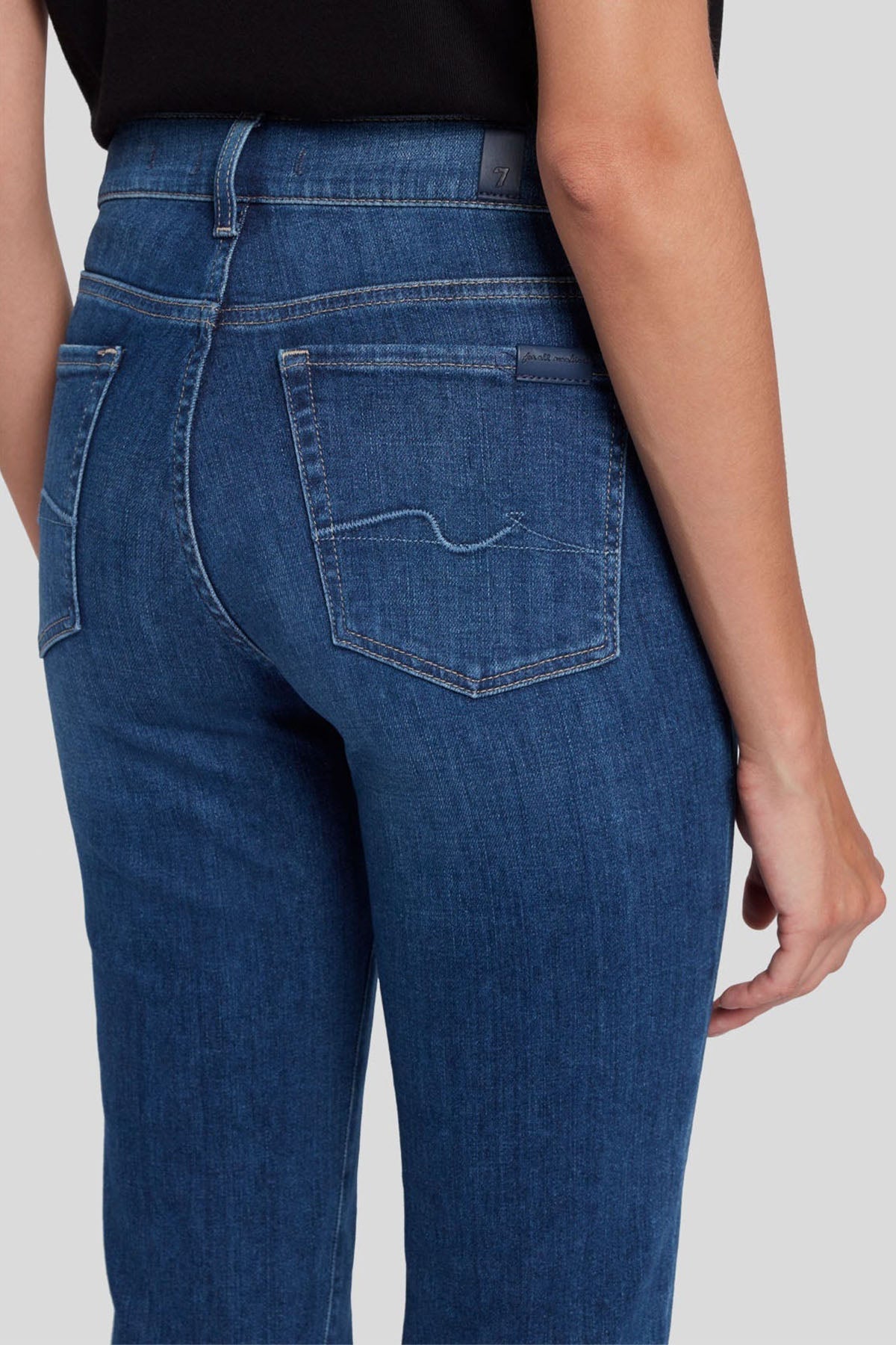 7 For All Mankind Straight Slim Fit Crop Paça Jeans-Jeans-Libas
