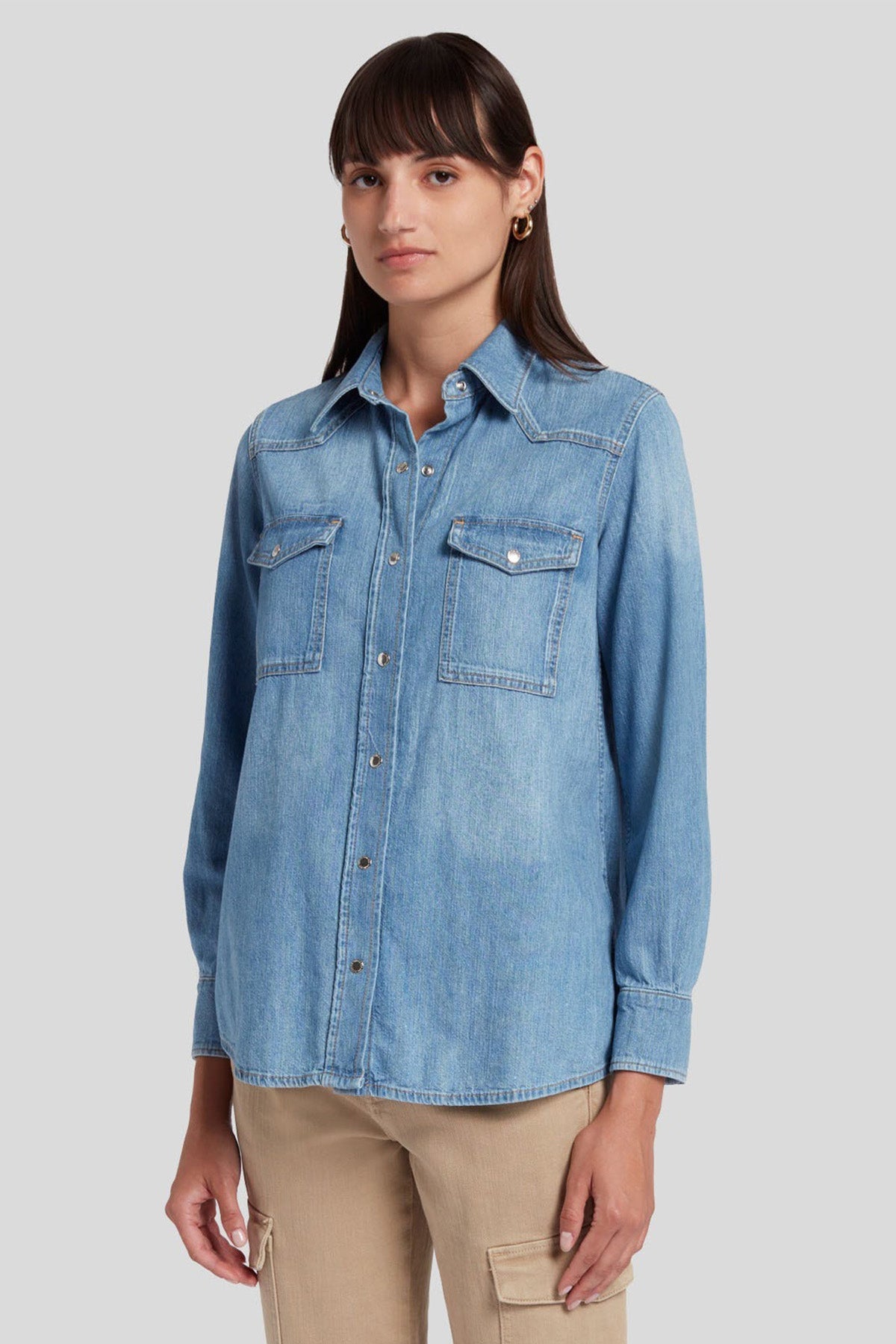 7 For All Mankind Cepli Denim Gömlek