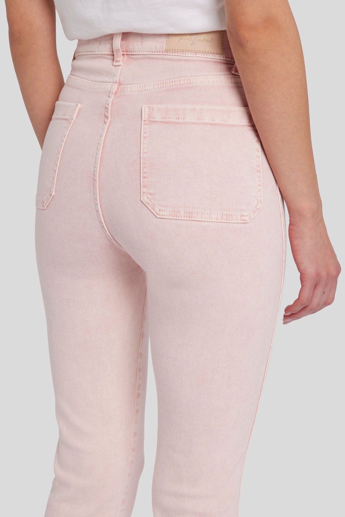 7 For All Mankind Luxe Vintage Slim Fit Yüksek Bel Crop Paça Jeans