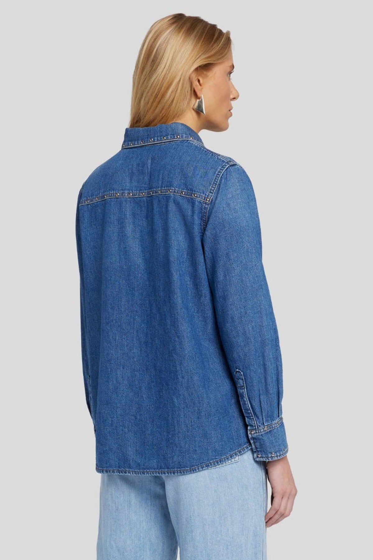 7 For All Mankind Troklu Cep Detaylı Denim Gömlek-Gömlek-Libas