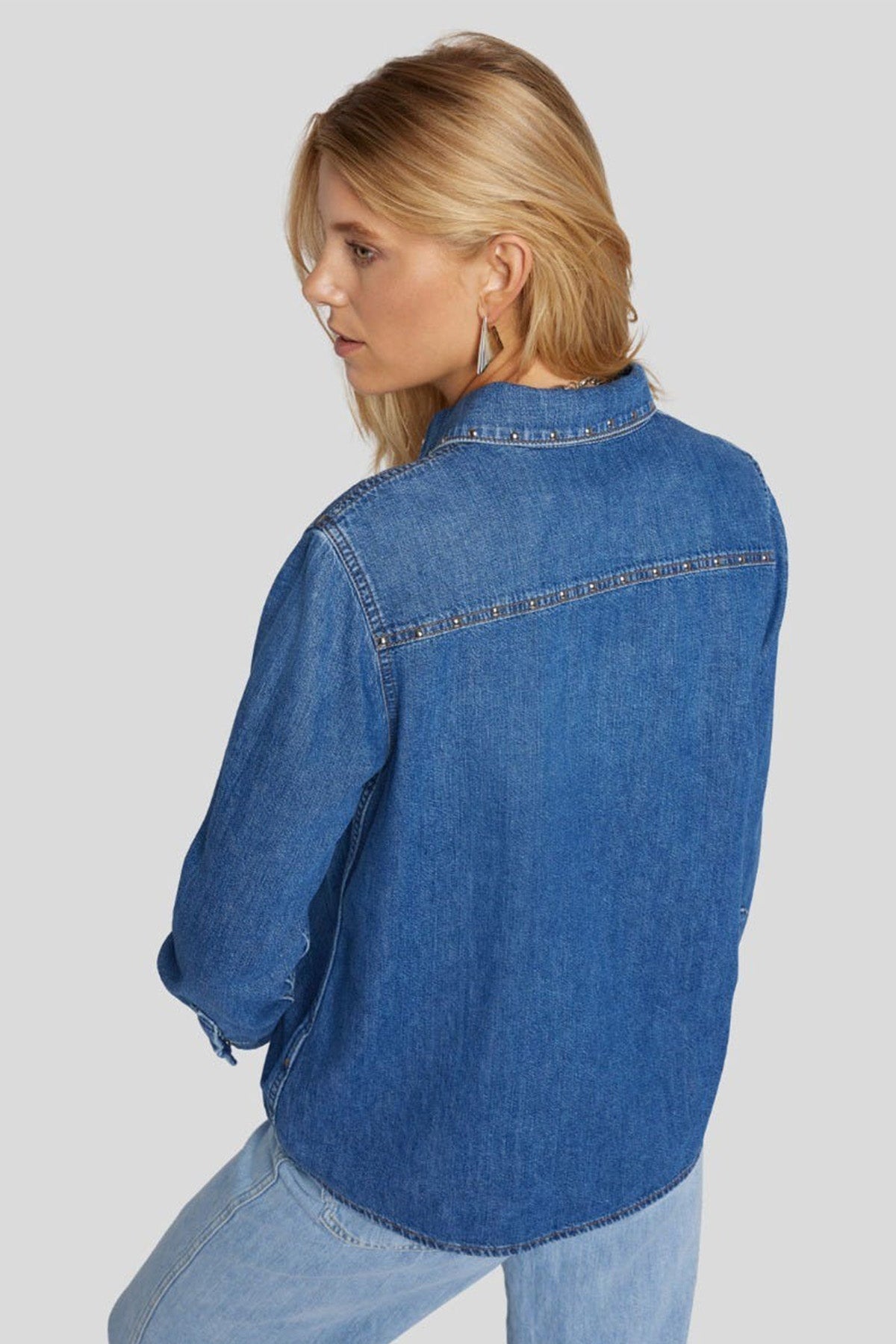 7 For All Mankind Troklu Cep Detaylı Denim Gömlek-Gömlek-Libas