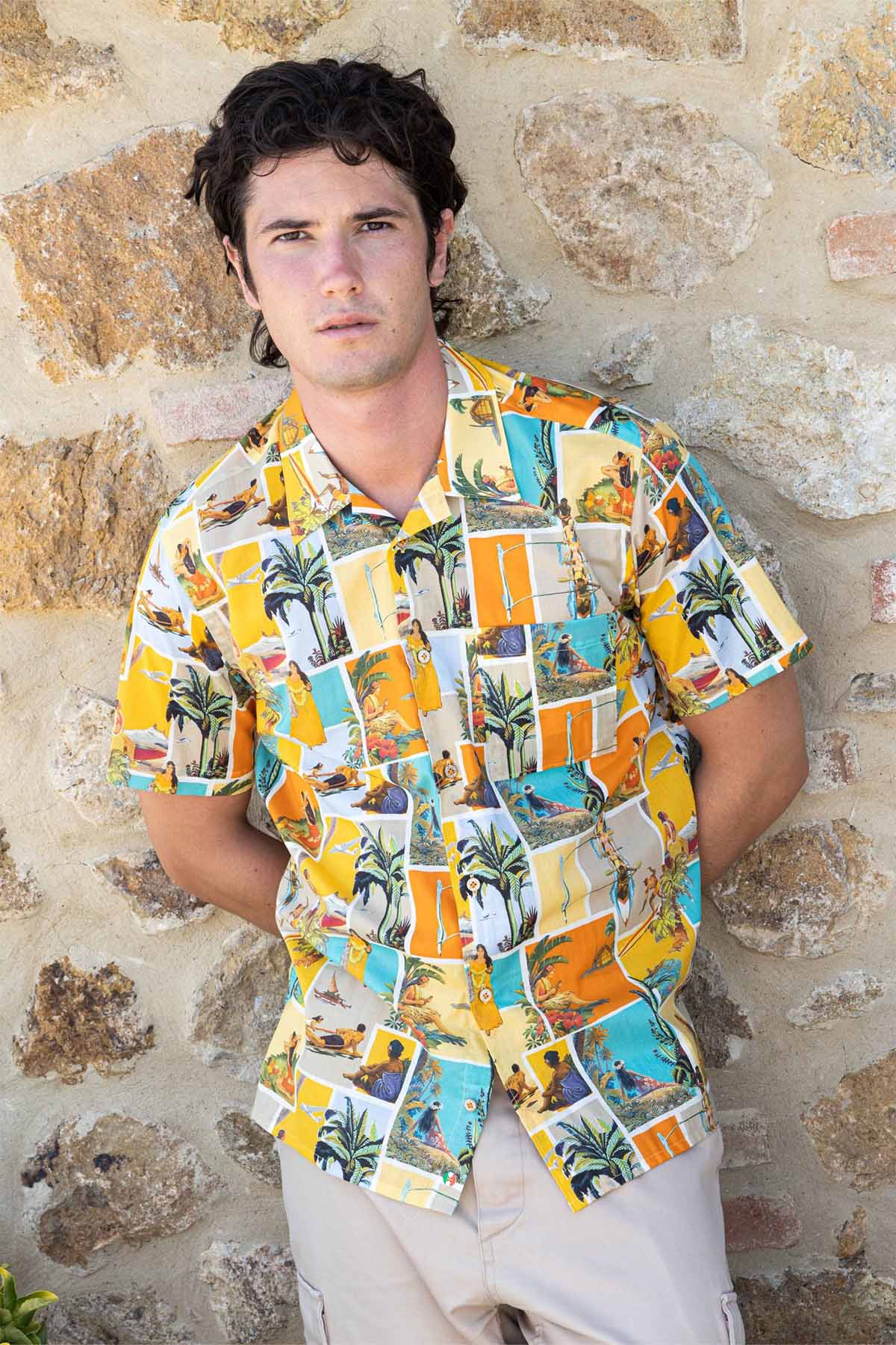 Poggianti Olena Kamp Yaka Desenli Gömlek