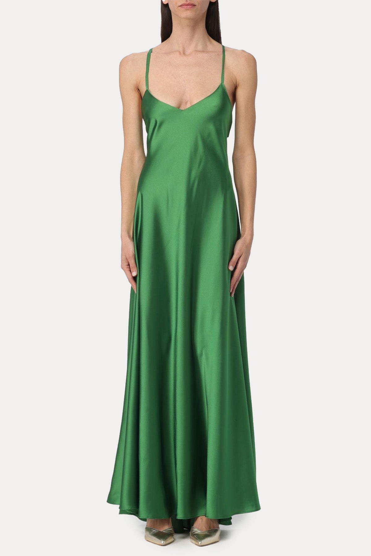 Hanita Sırt Dekolteli Maxi Abiye Elbise